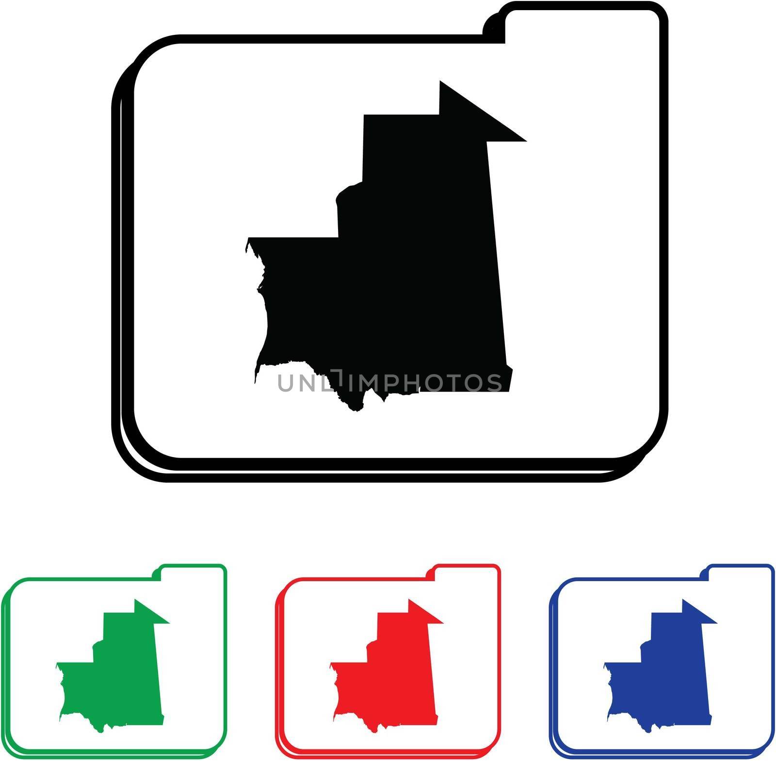 Mauritania Icon Illustration with Four Color Variations