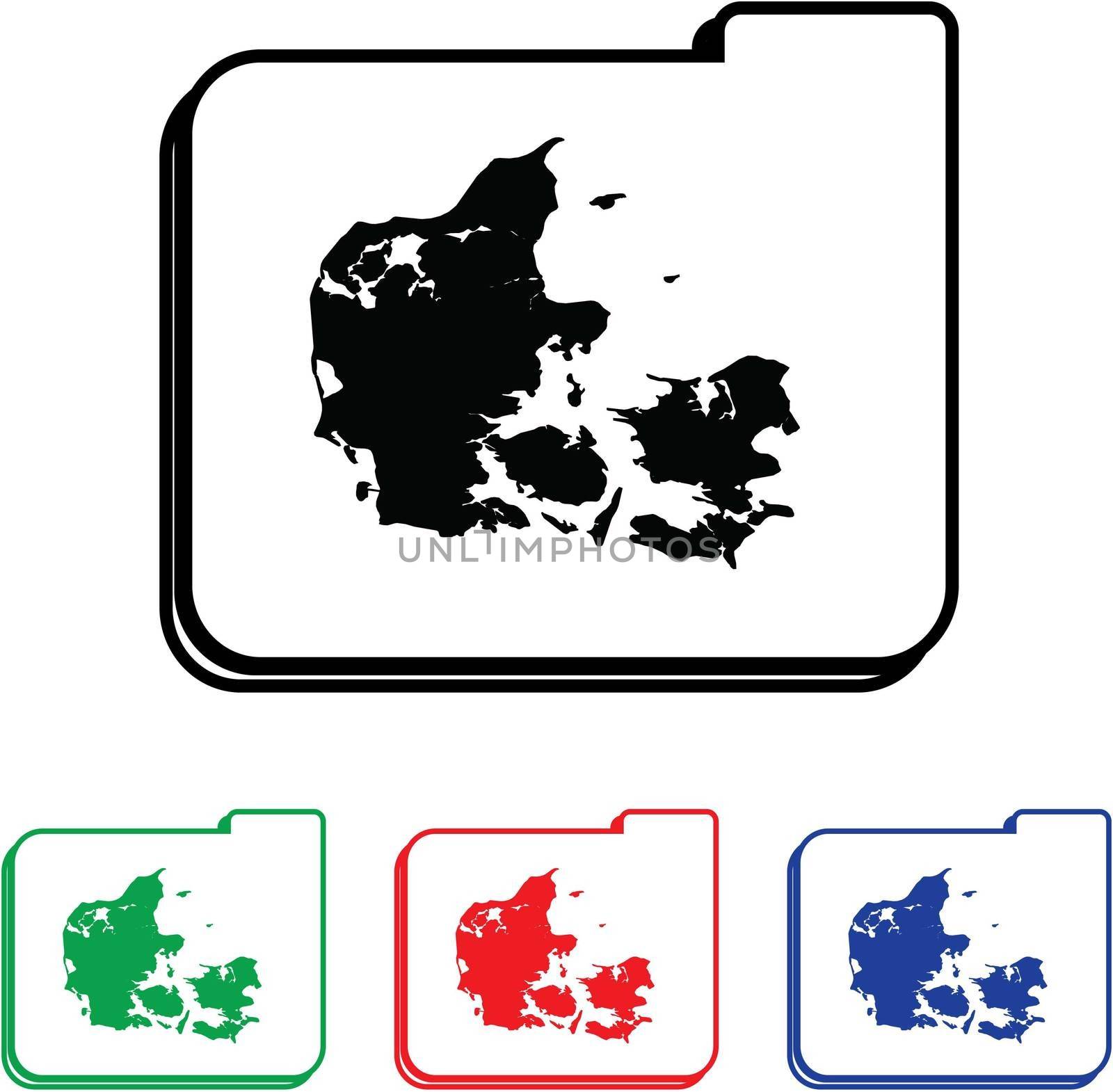 Denmark Icon Illustration with Four Color Variations