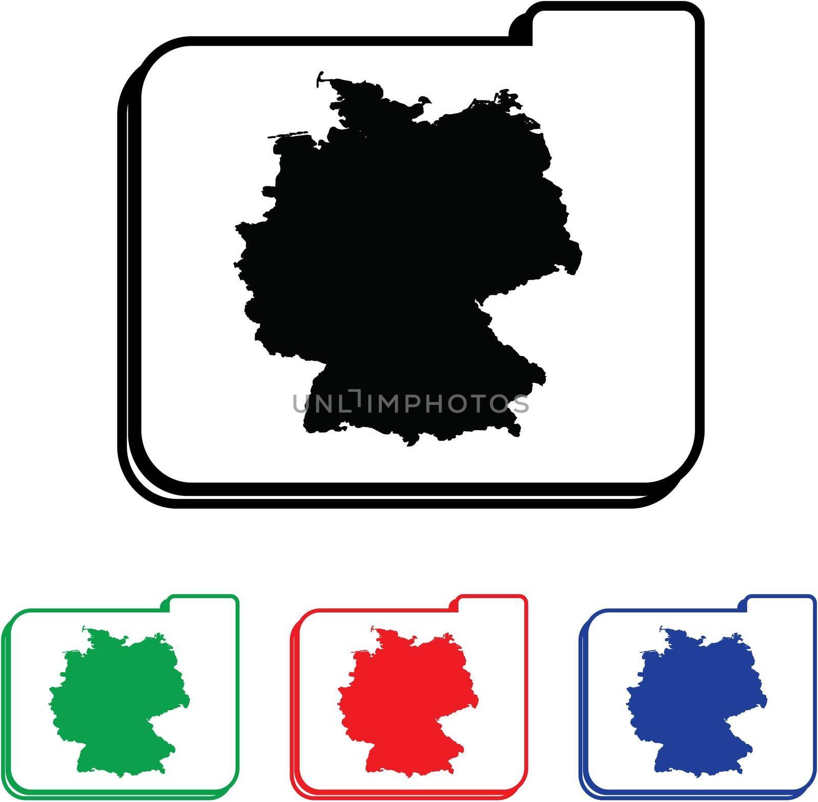 Germany Icon Illustration with Four Color Variations