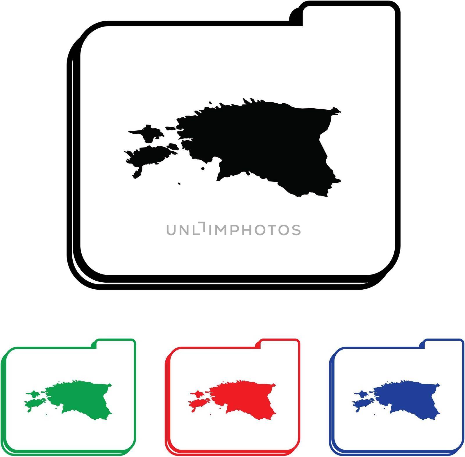 Estonia Icon Illustration with Four Color Variations