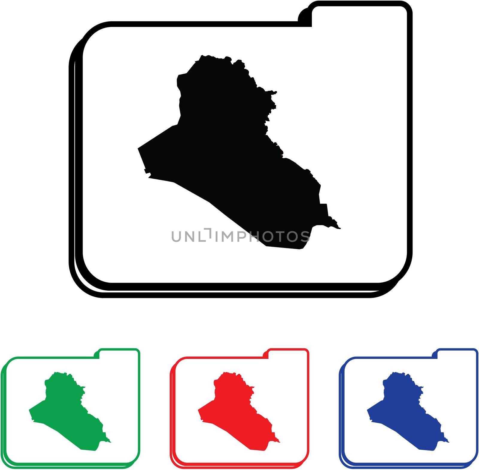 Iraq Icon Illustration with Four Color Variations