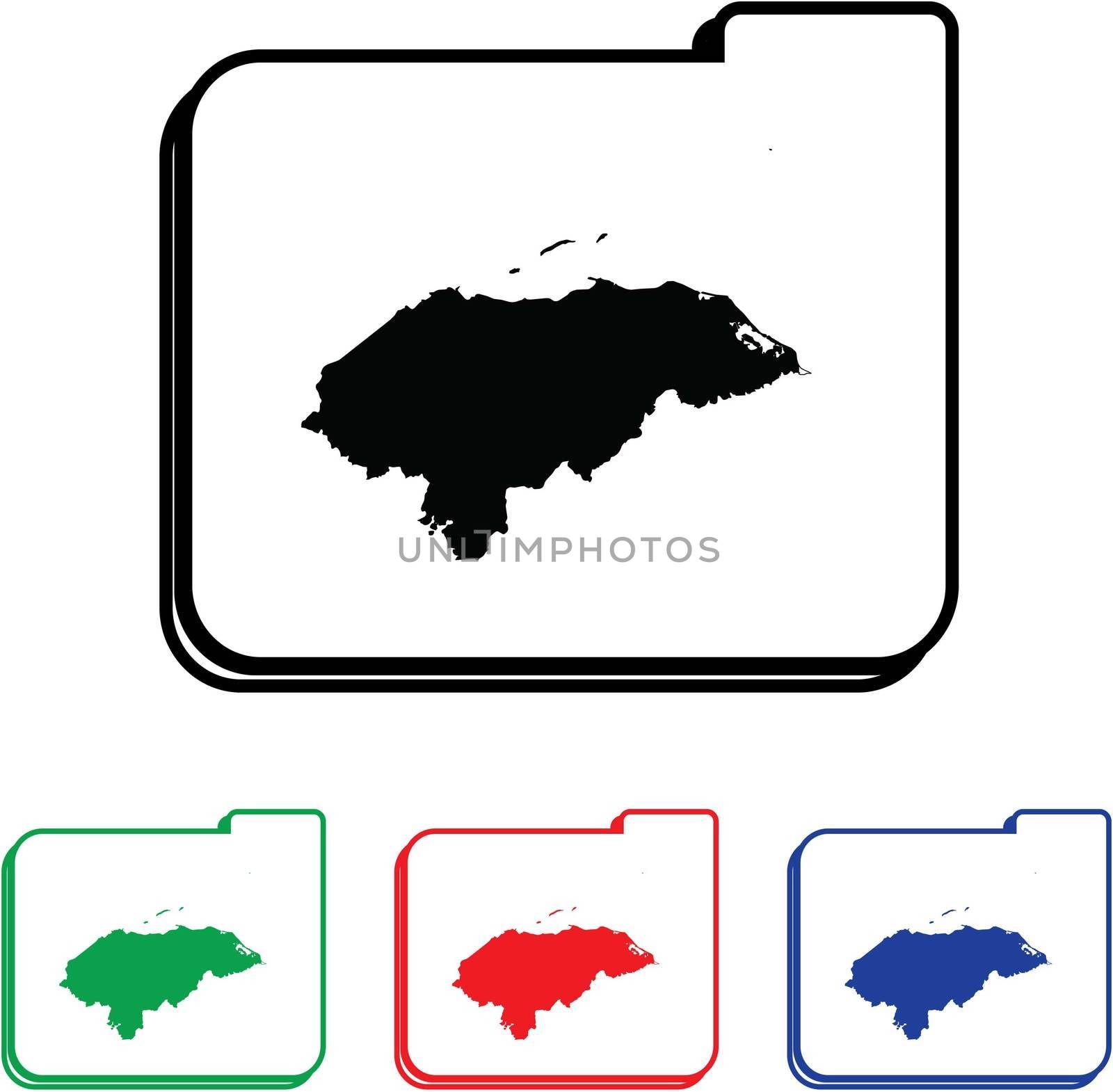 Honduras Icon Illustration with Four Color Variations