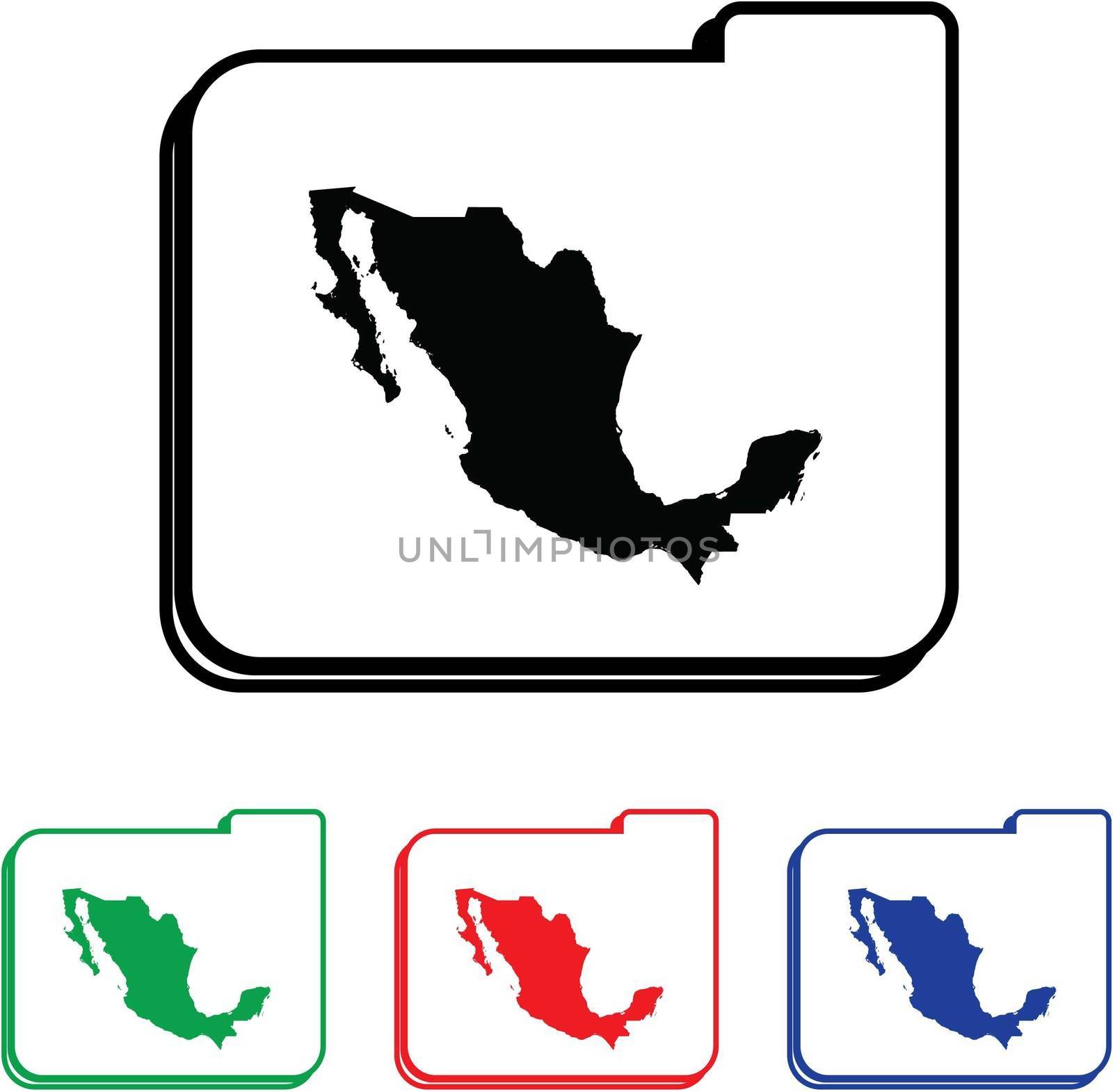 Mexico Icon Illustration with Four Color Variations