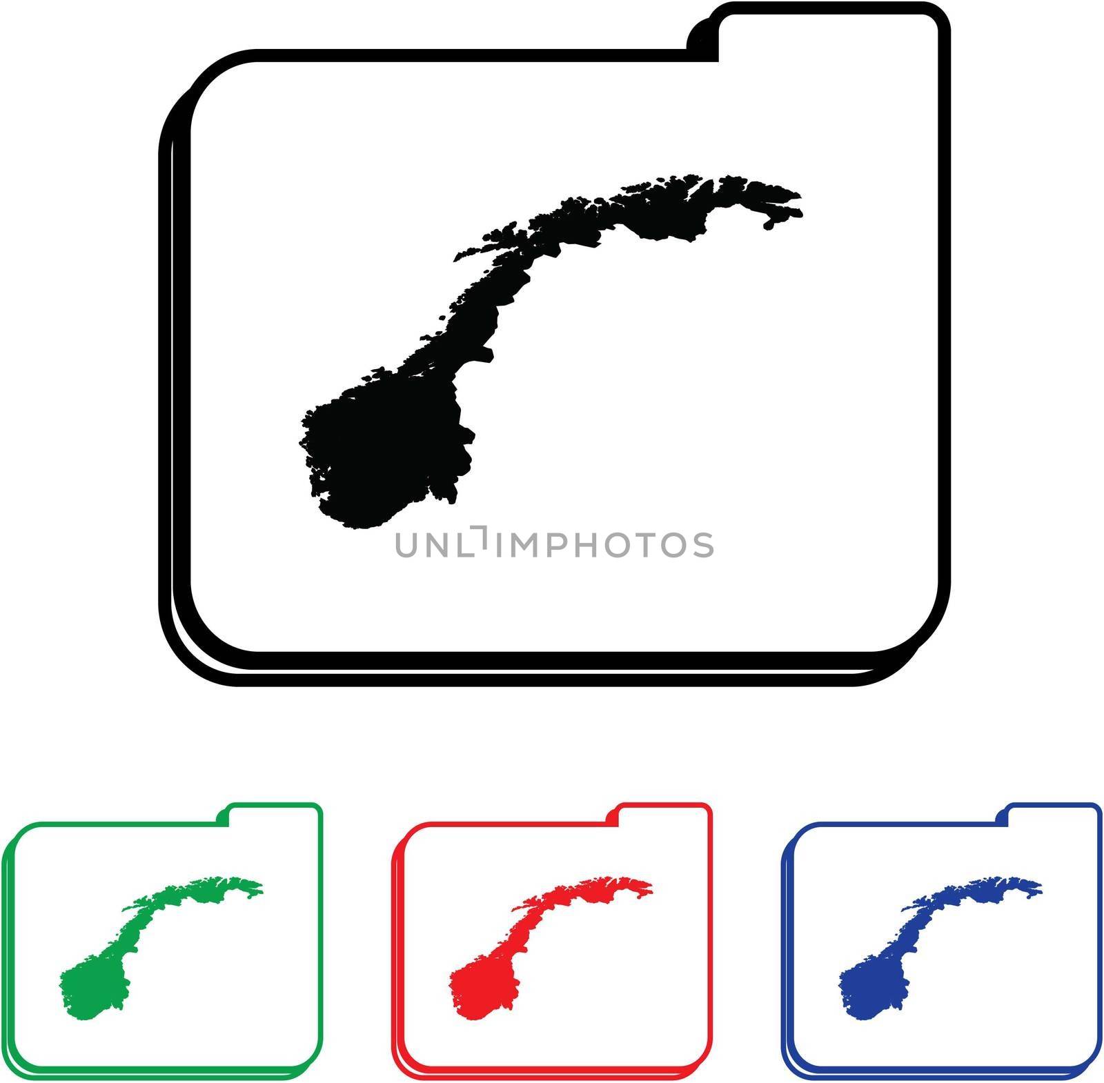 Norway Icon Illustration with Four Color Variations