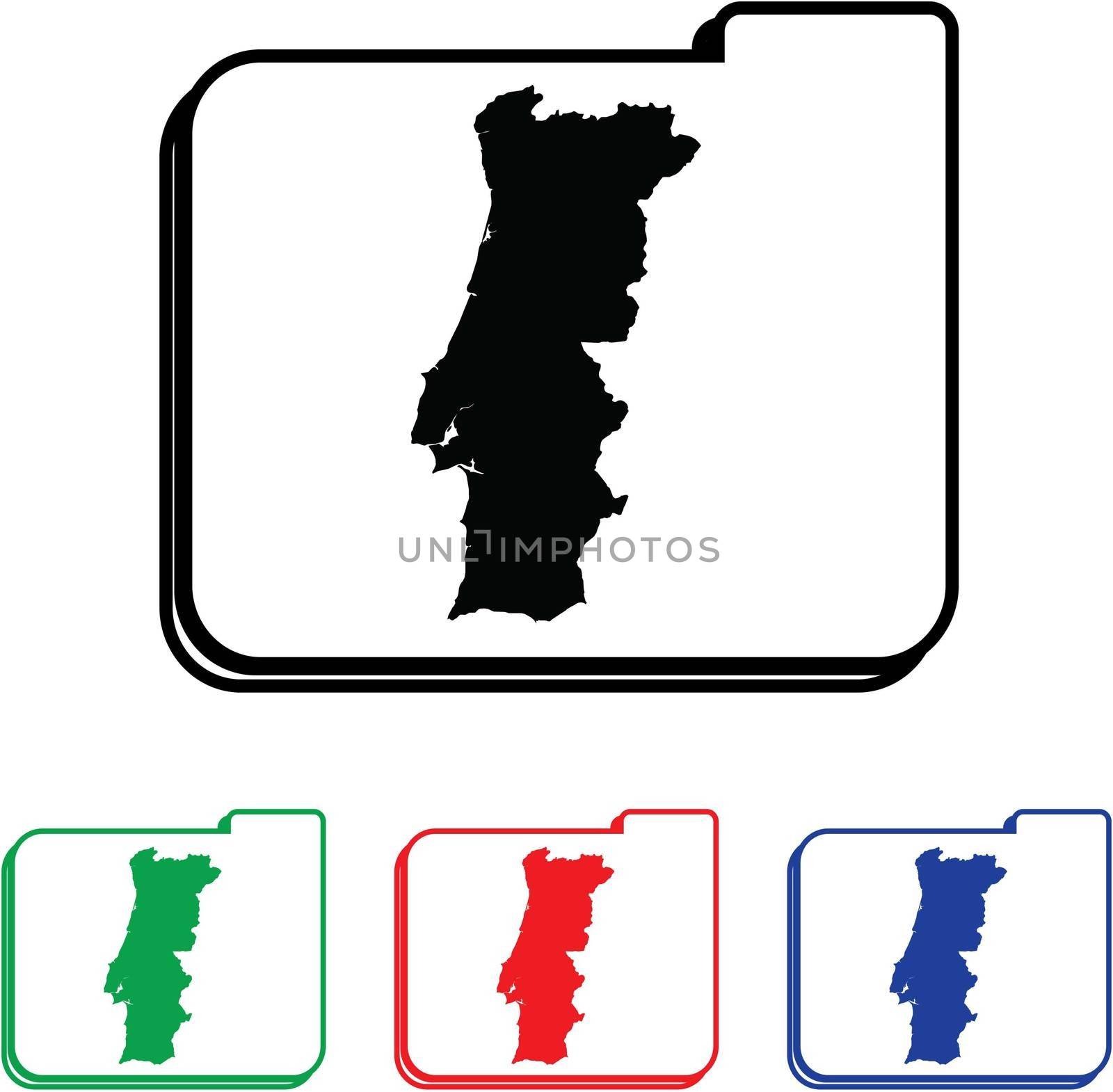 Portugal Icon Illustration with Four Color Variations