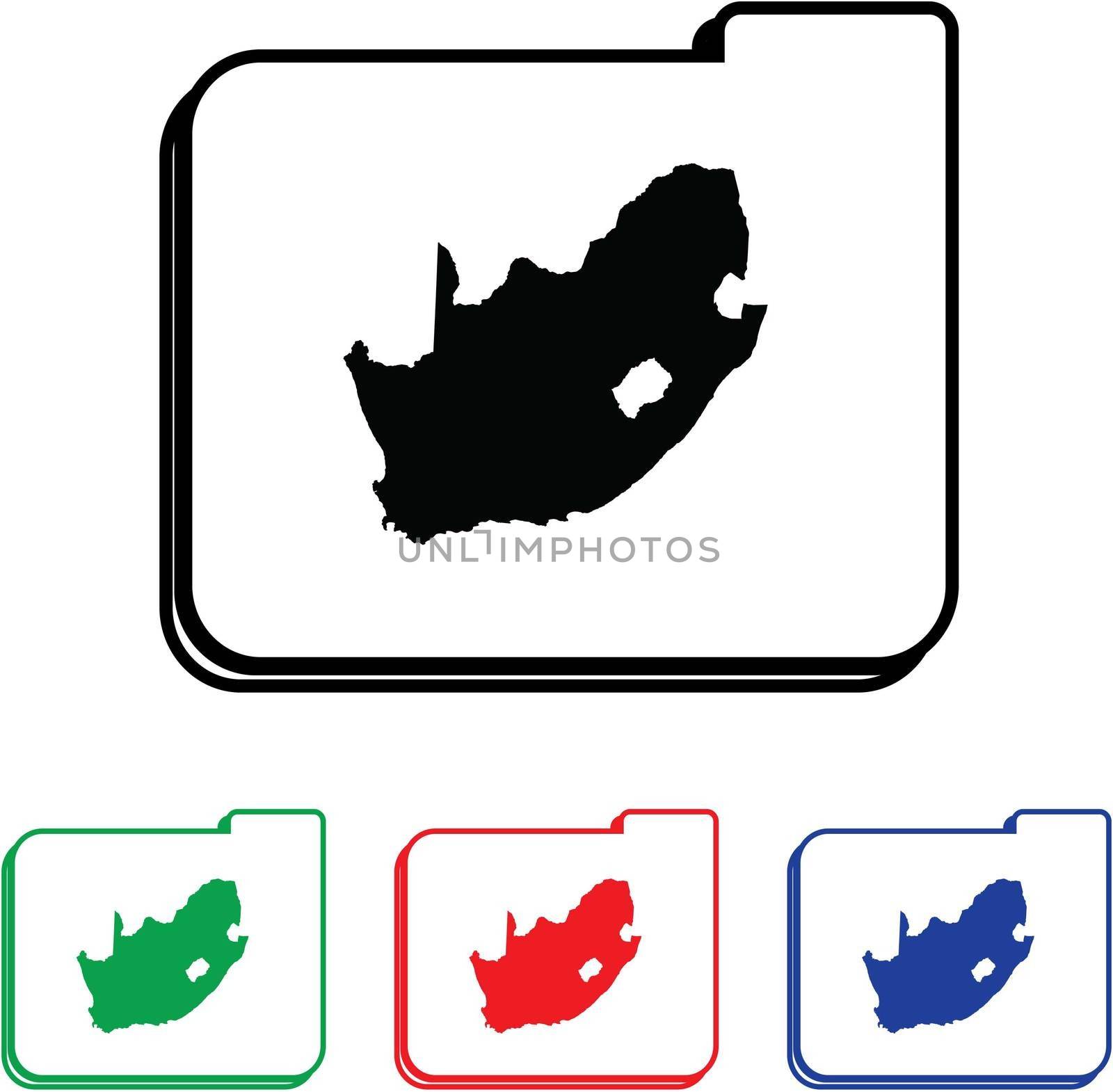 South Africa Icon Illustration with Four Color Variations