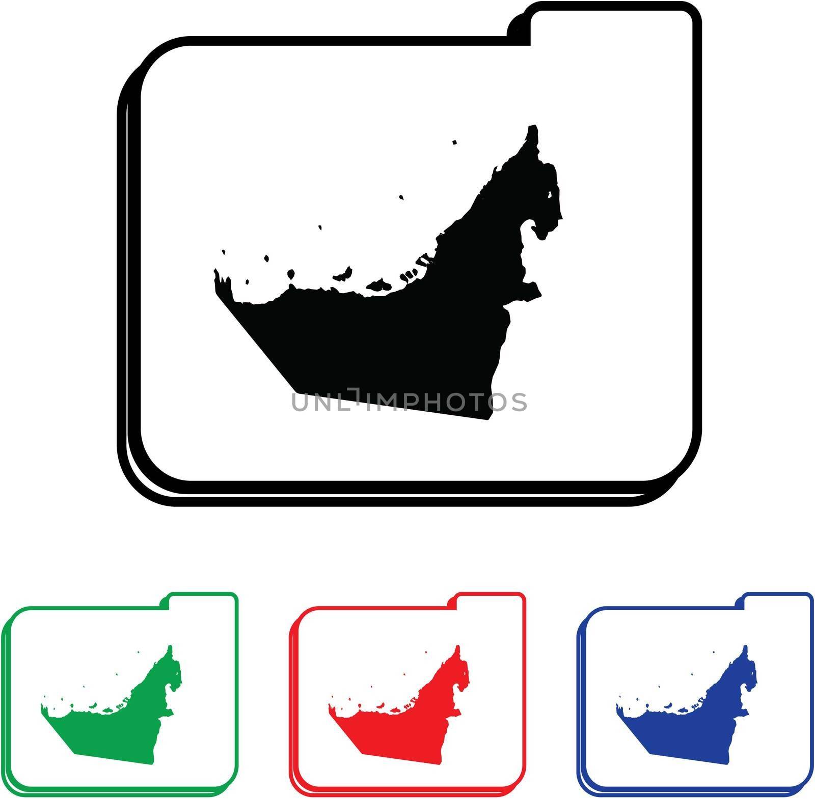 United Arab Emirates Icon Illustration with Four Color Variations