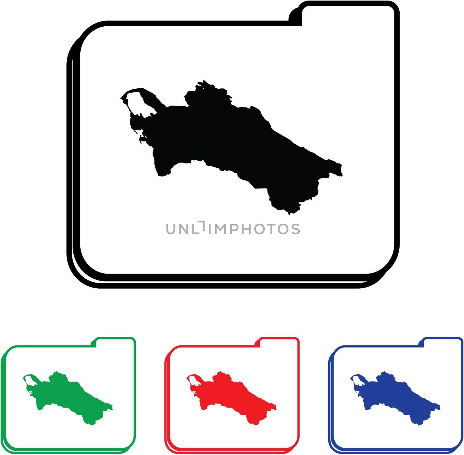 Turkmenistan Icon Illustration with Four Color Variations