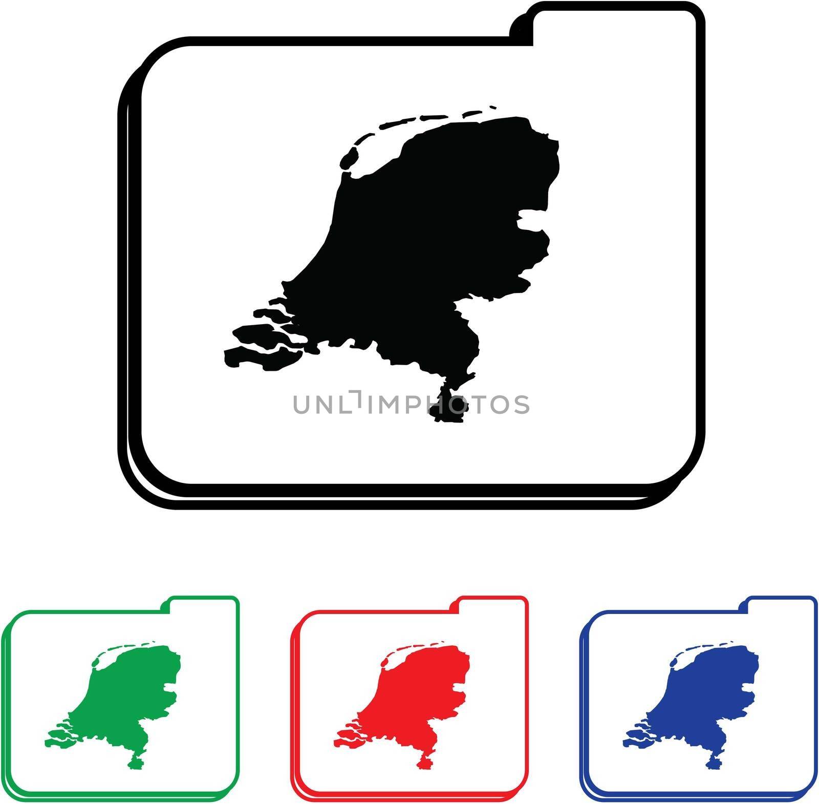 Netherlands Icon Illustration with Four Color Variations