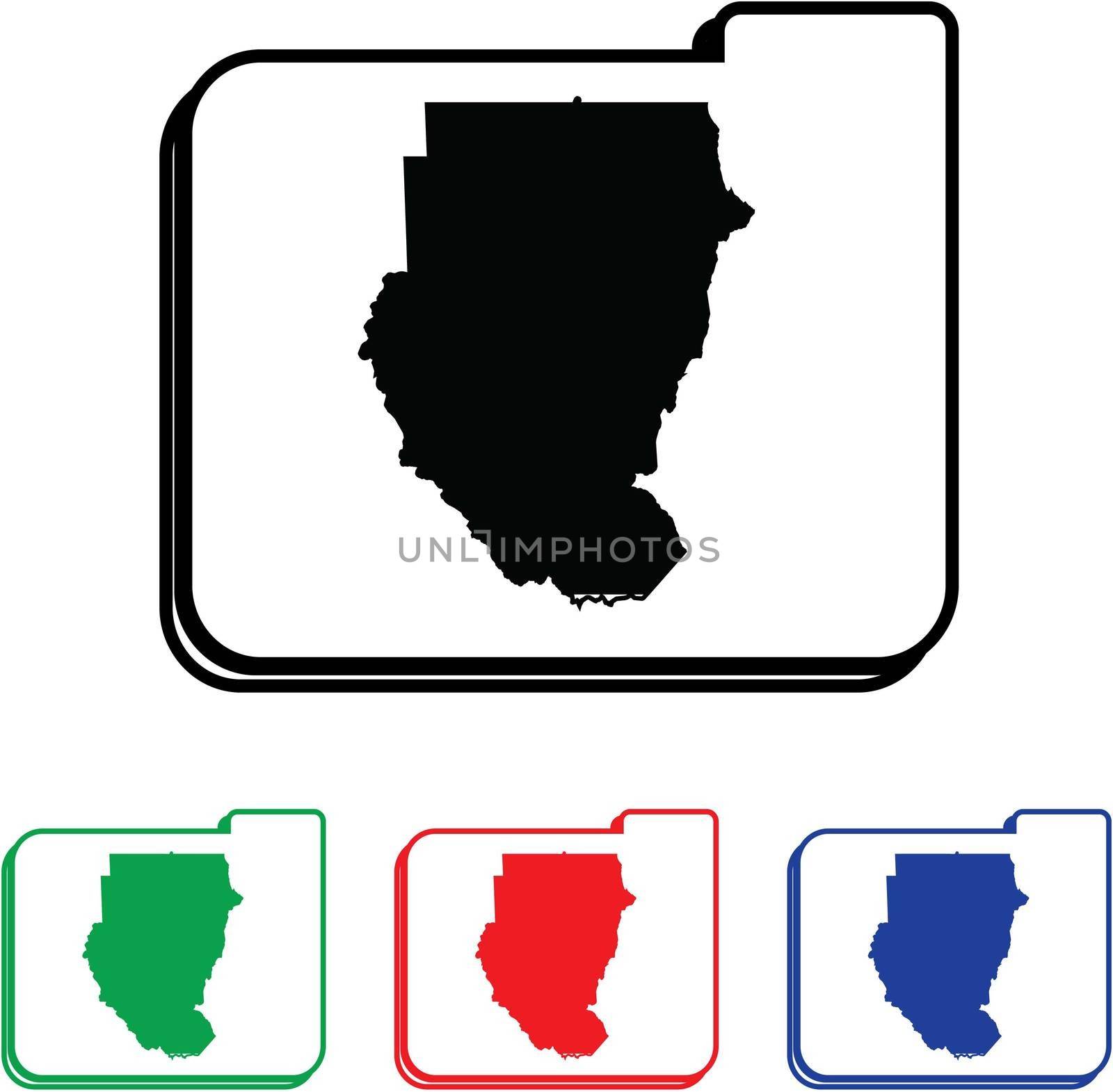 Sudan Icon Illustration with Four Color Variations