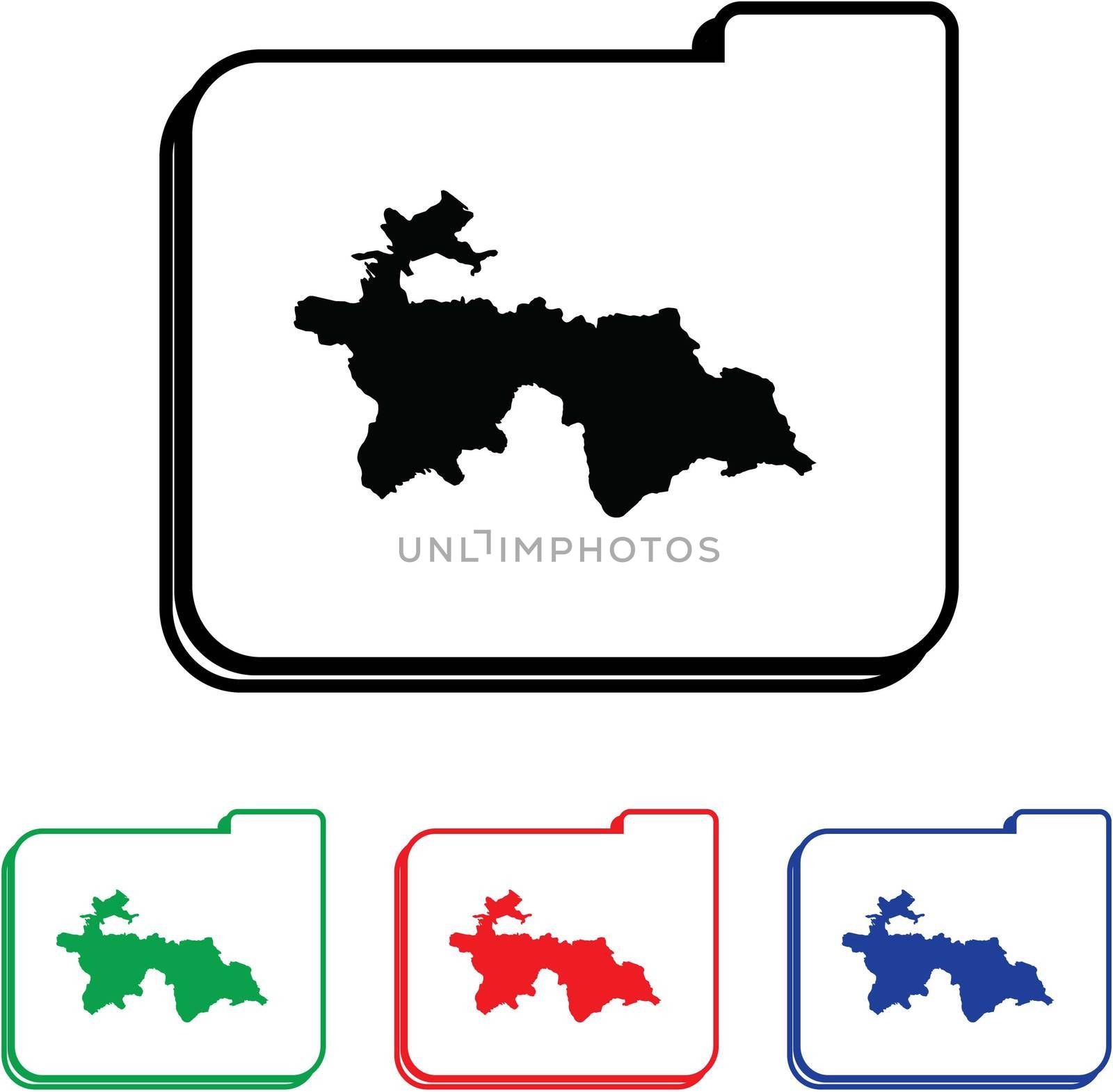 Tajikistan Icon Illustration with Four Color Variations