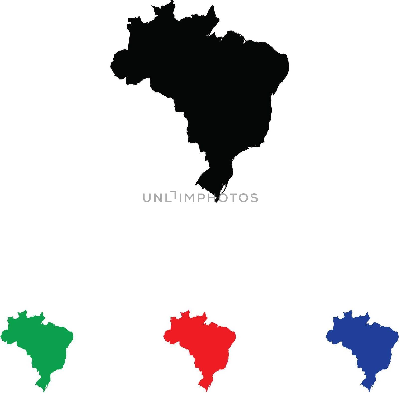 Brazil Icon Illustration with Four Color Variations