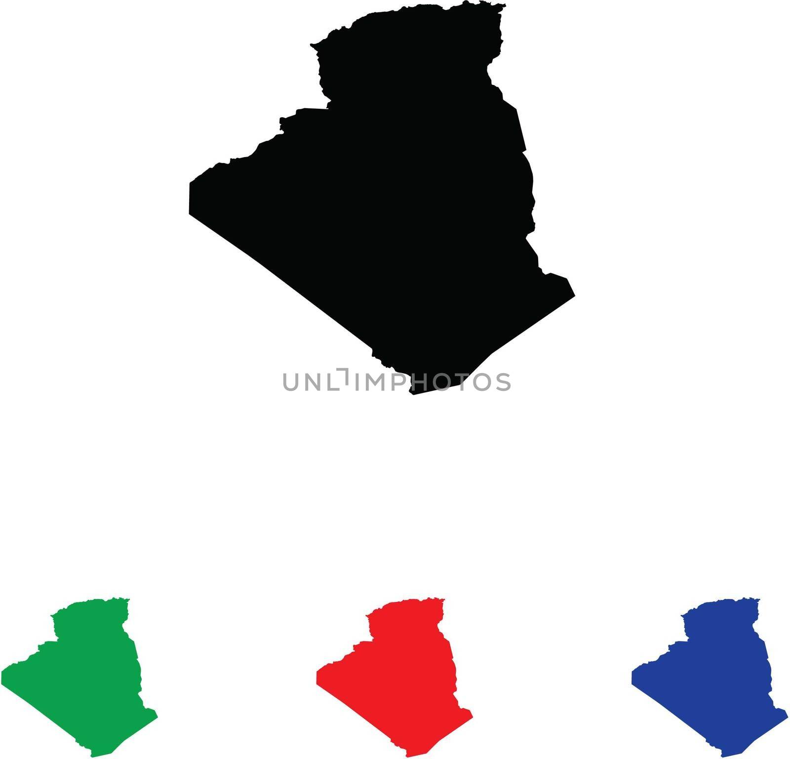 Algeria Icon Illustration with Four Color Variations