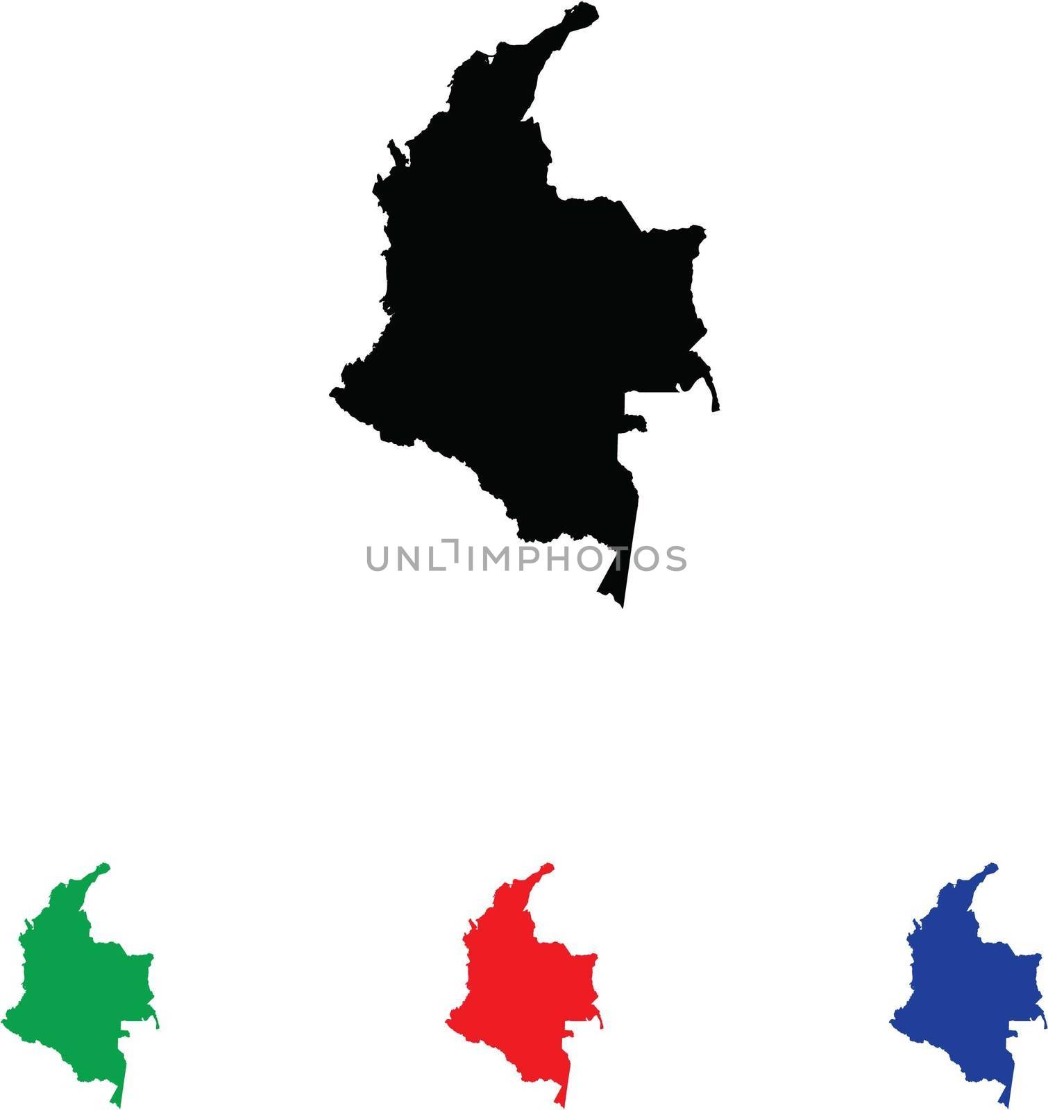 Colombia Icon Illustration with Four Color Variations