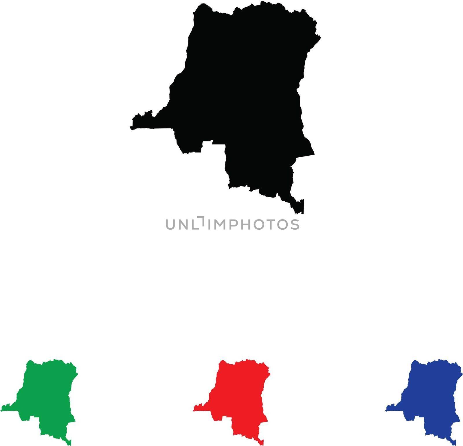 Democratic Republic of Congo Icon Illustration with Four Color Variations