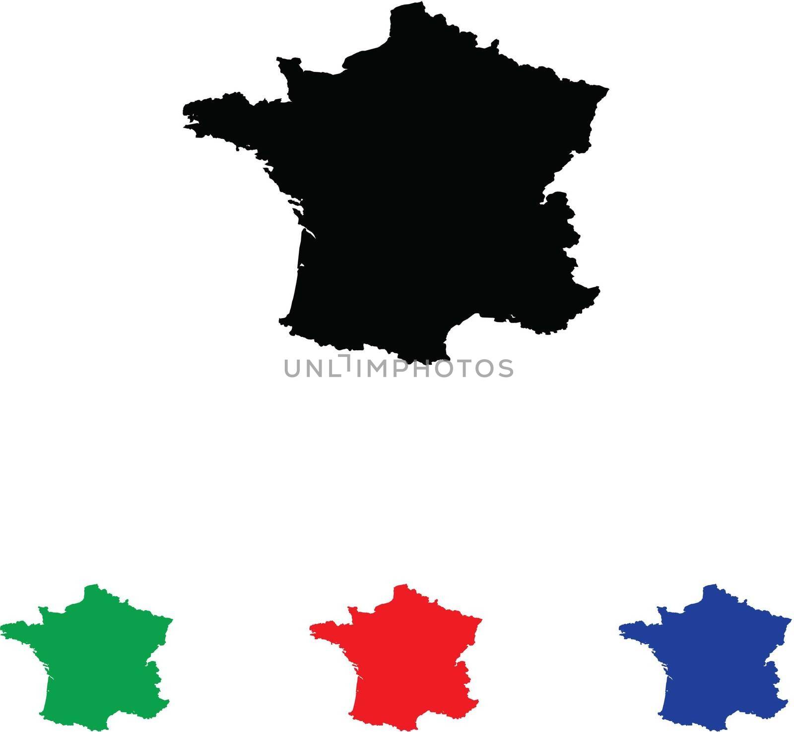 France Icon Illustration with Four Color Variations