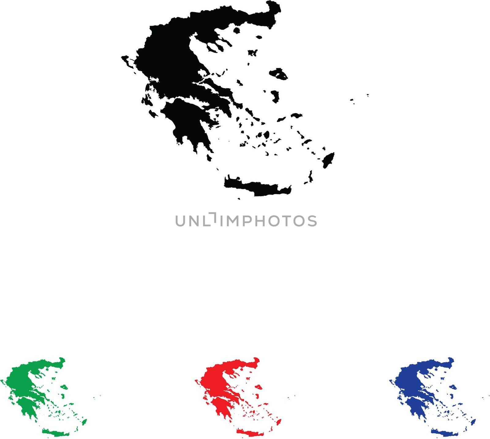 Greece Icon Illustration with Four Color Variations