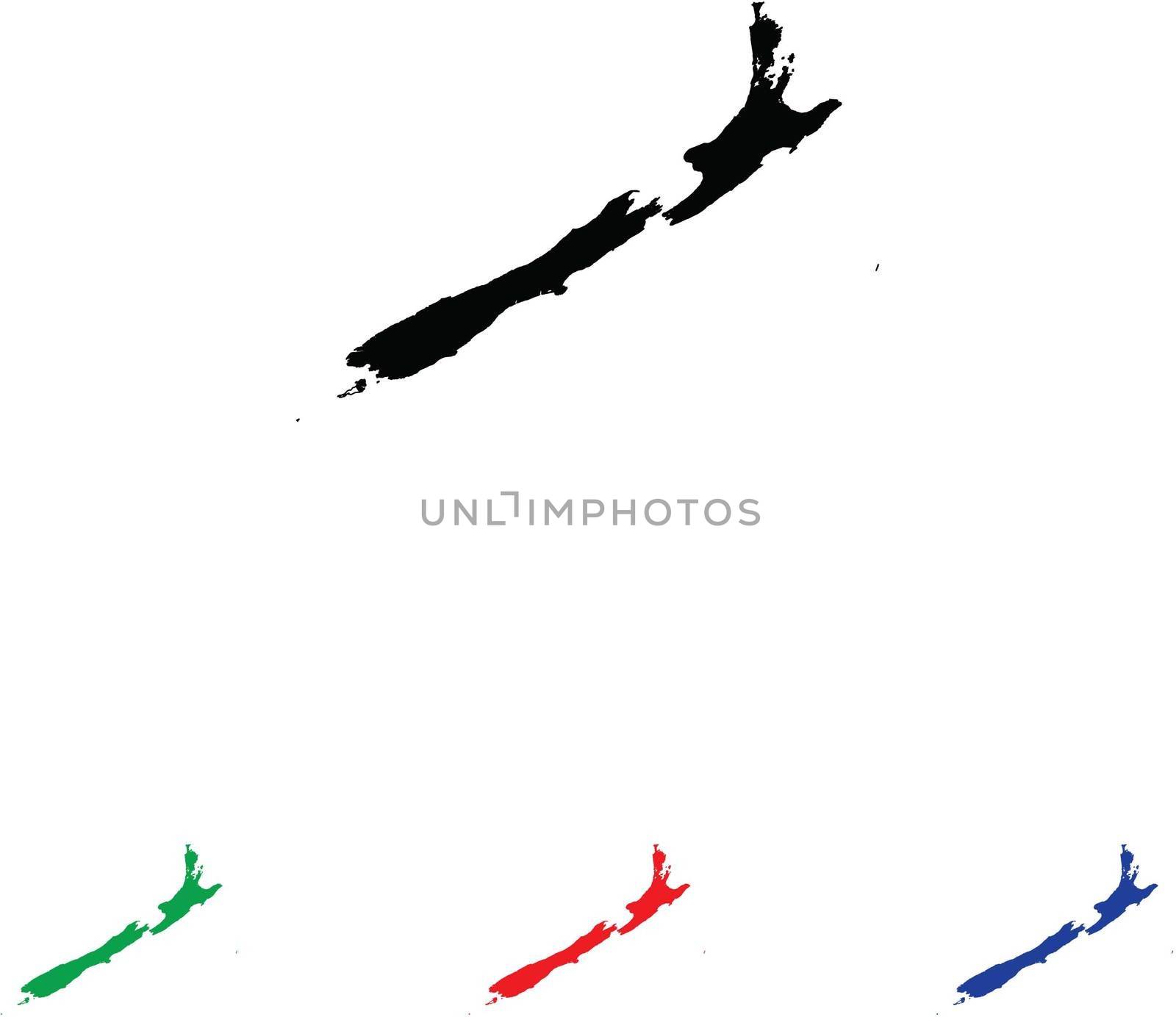 New Zealand Icon Illustration with Four Color Variations