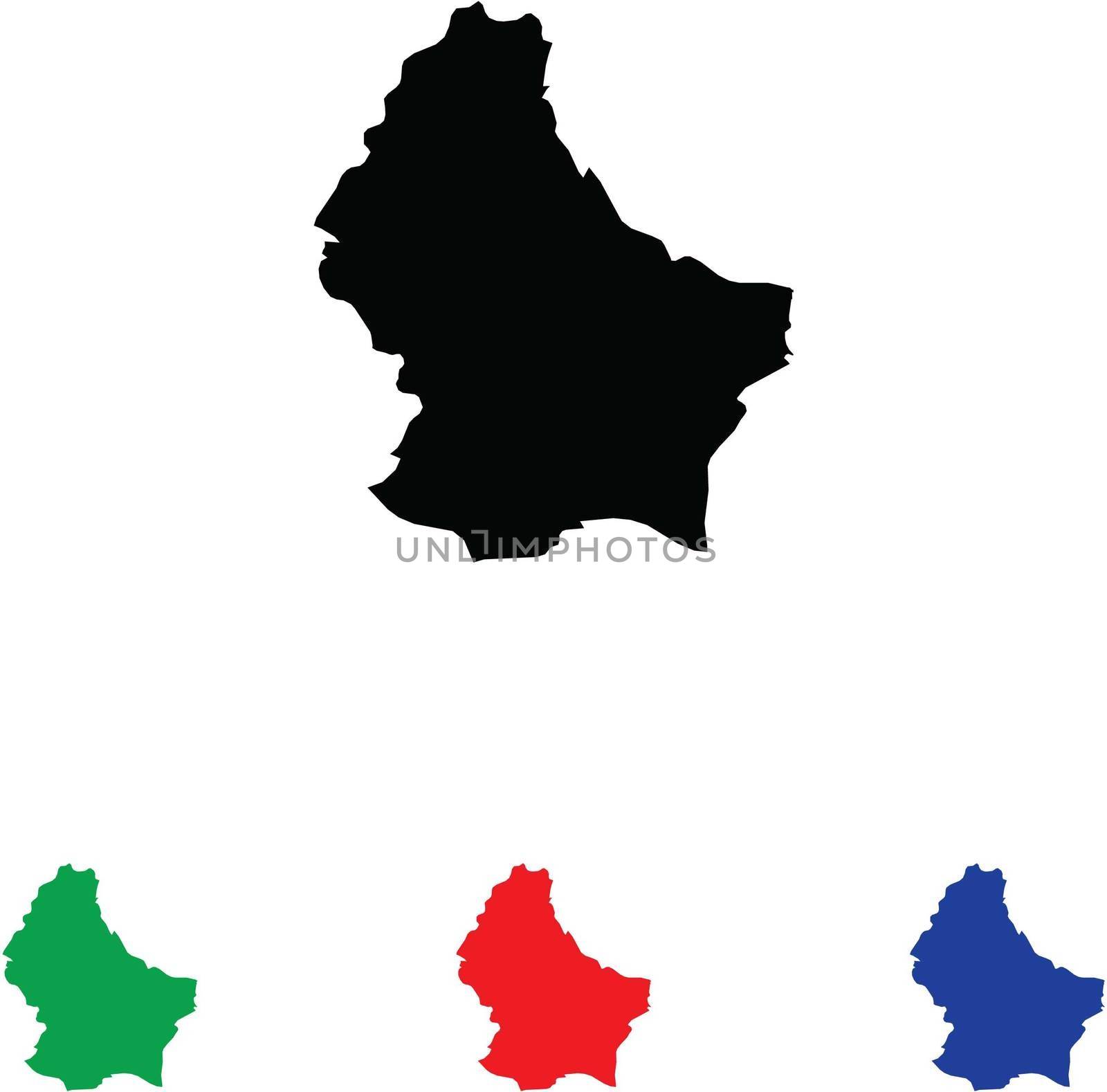 Luxembourg Icon Illustration with Four Color Variations