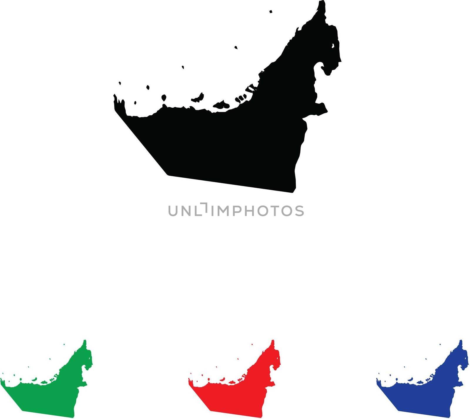 United Arab Emirates Icon Illustration with Four Color Variations