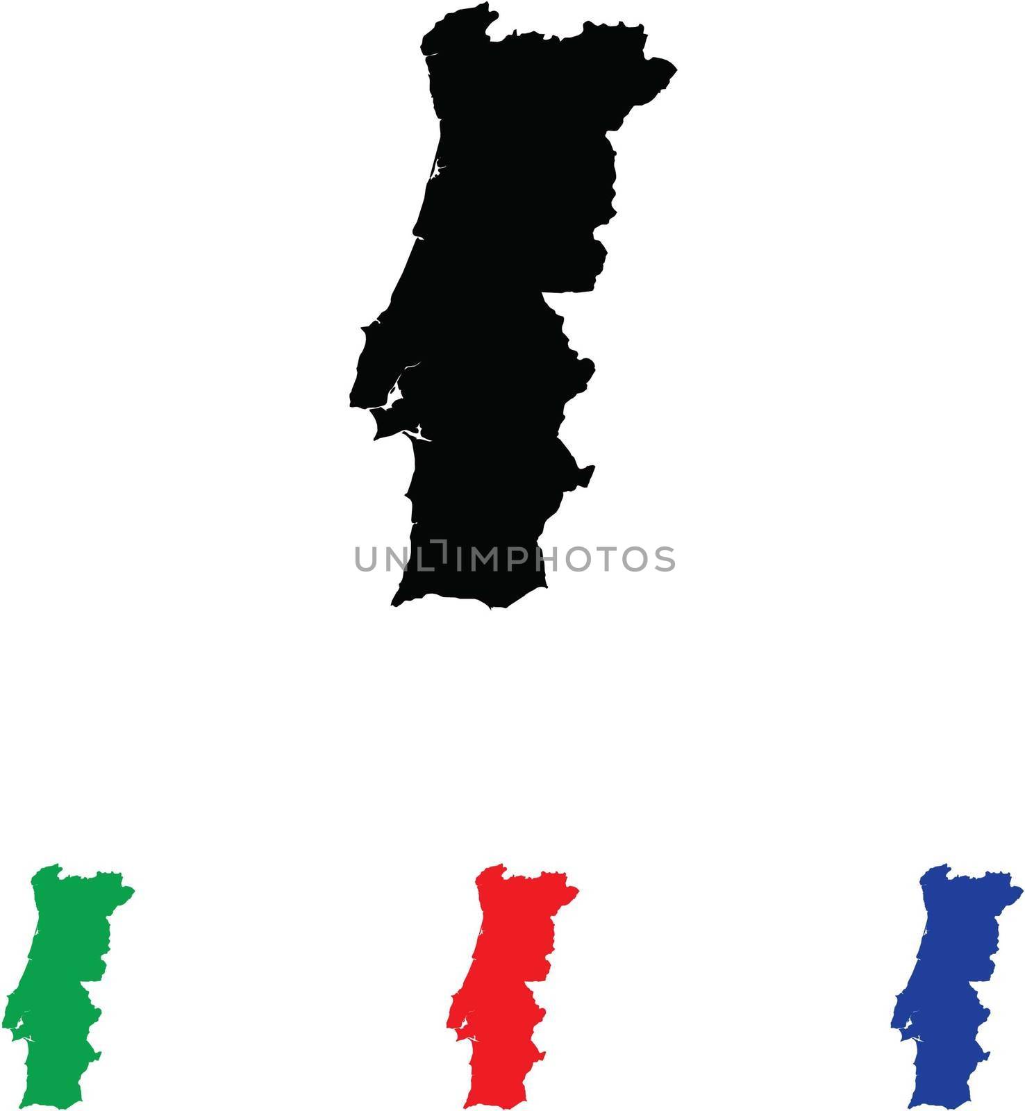 Portugal Icon Illustration with Four Color Variations