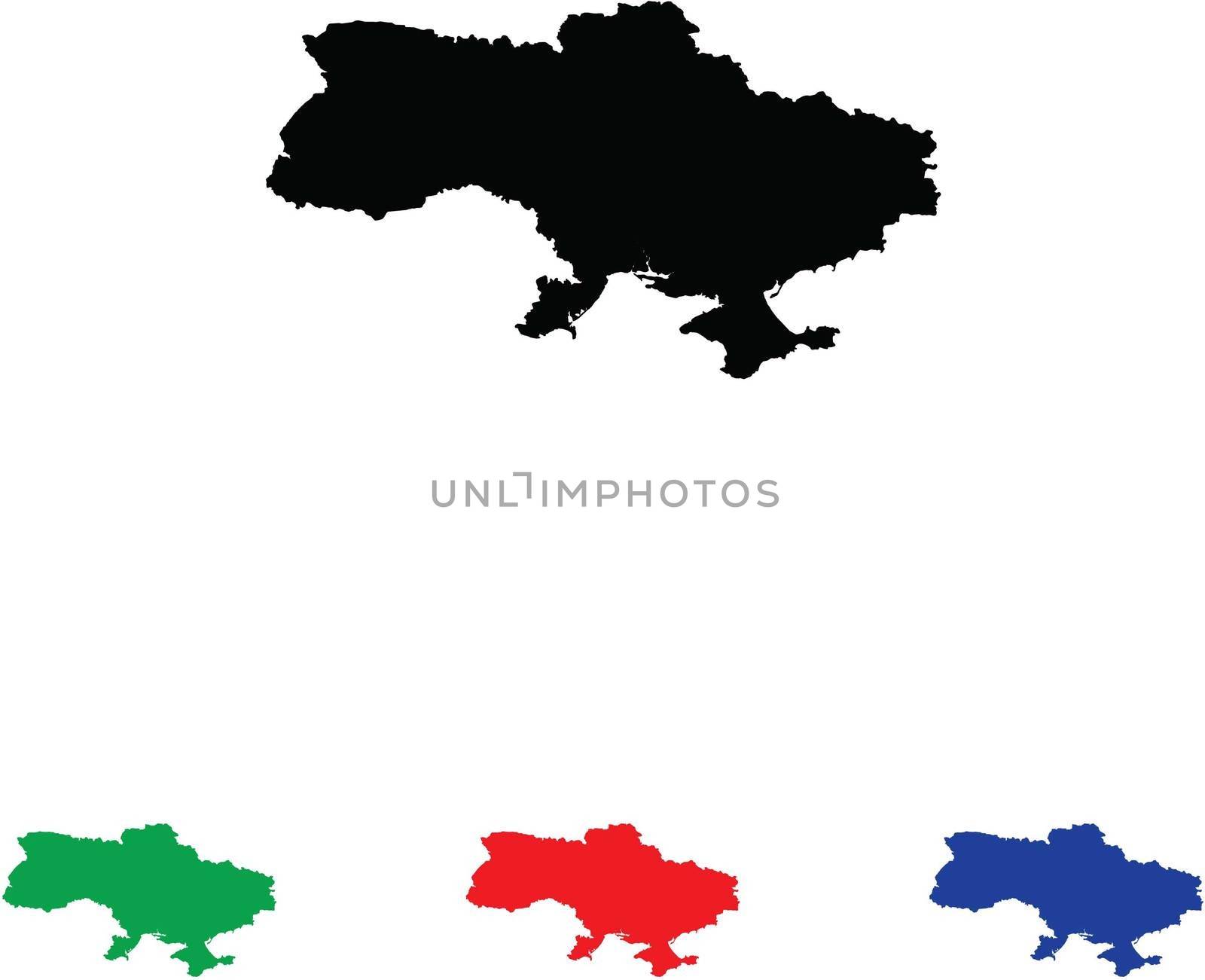 Ukraine Icon Illustration with Four Color Variations