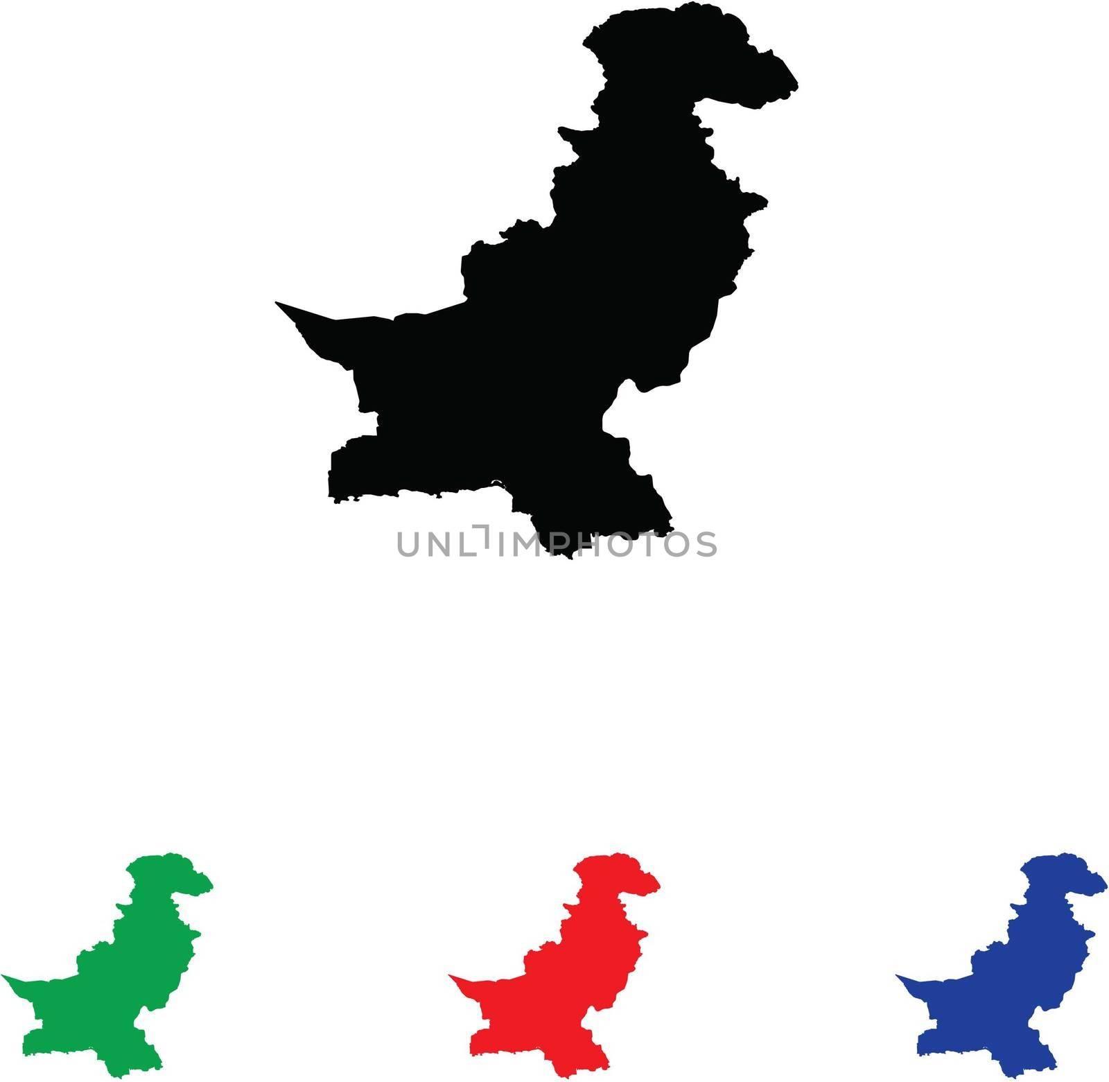 Pakistan Icon Illustration with Four Color Variations