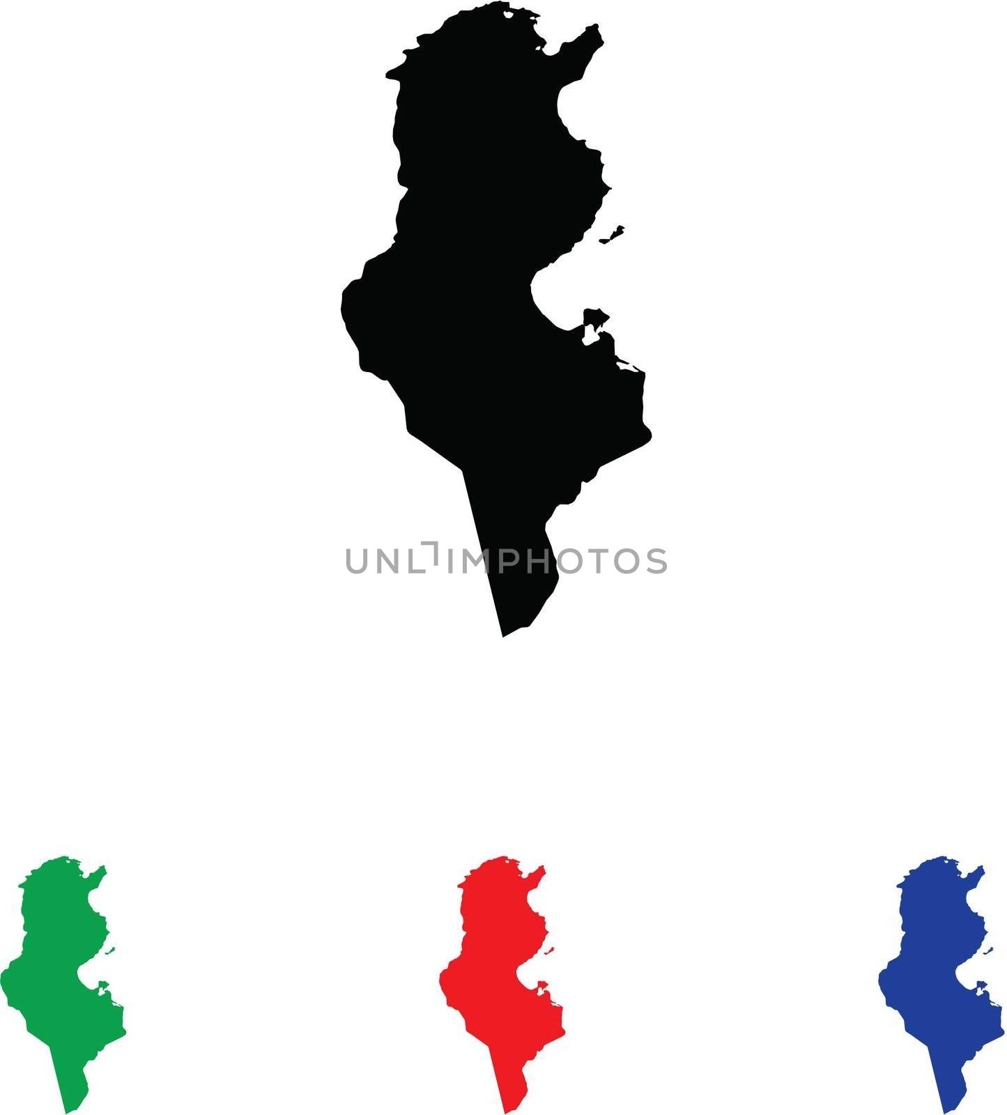 Tunisia Icon Illustration with Four Color Variations