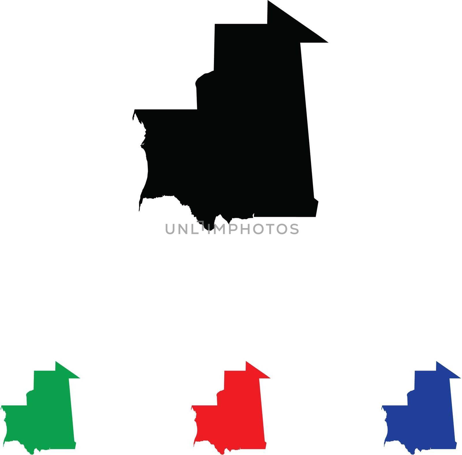 Mauritania Icon Illustration with Four Color Variations