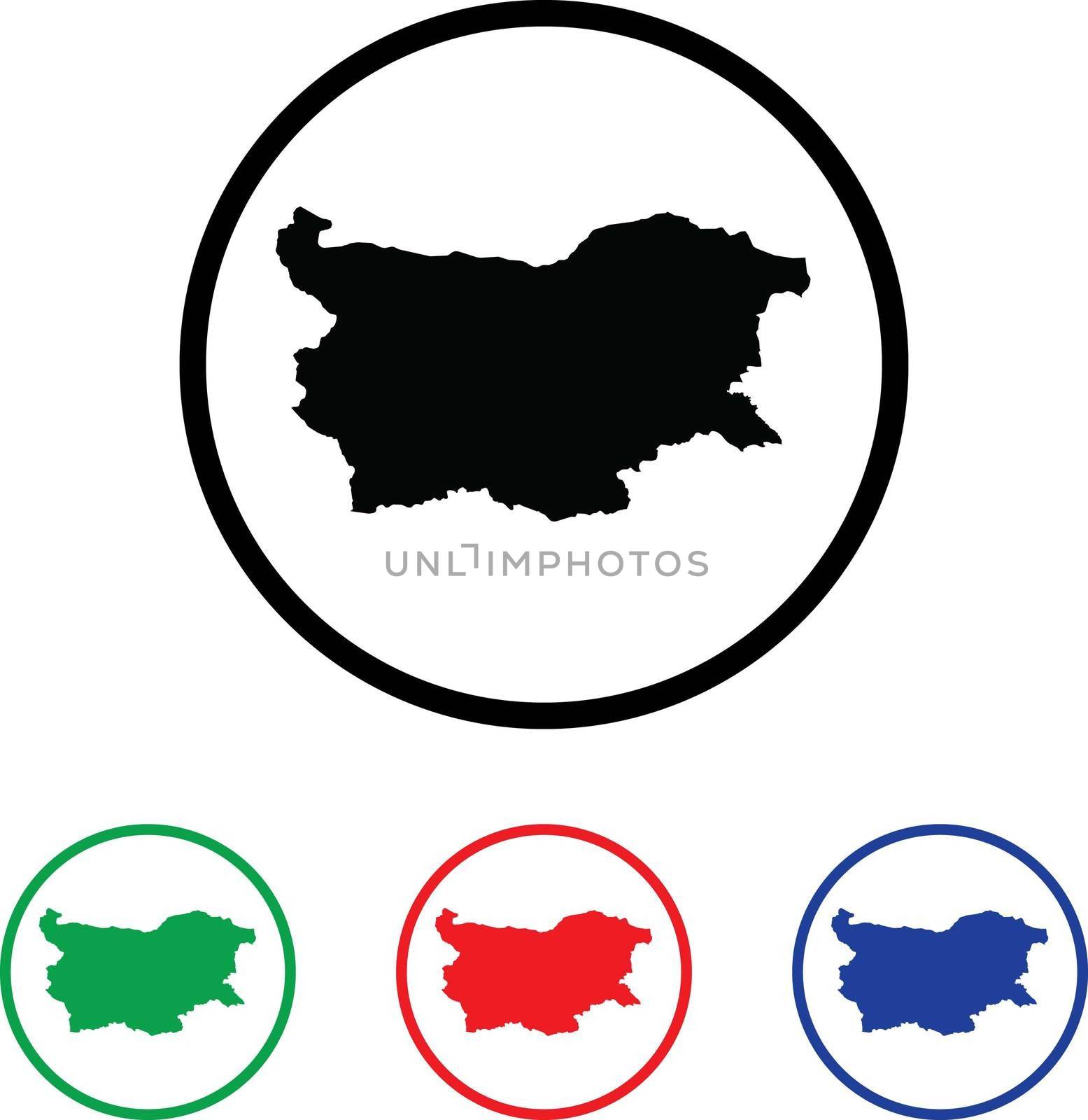 Bulgaria Icon Illustration with Four Color Variations