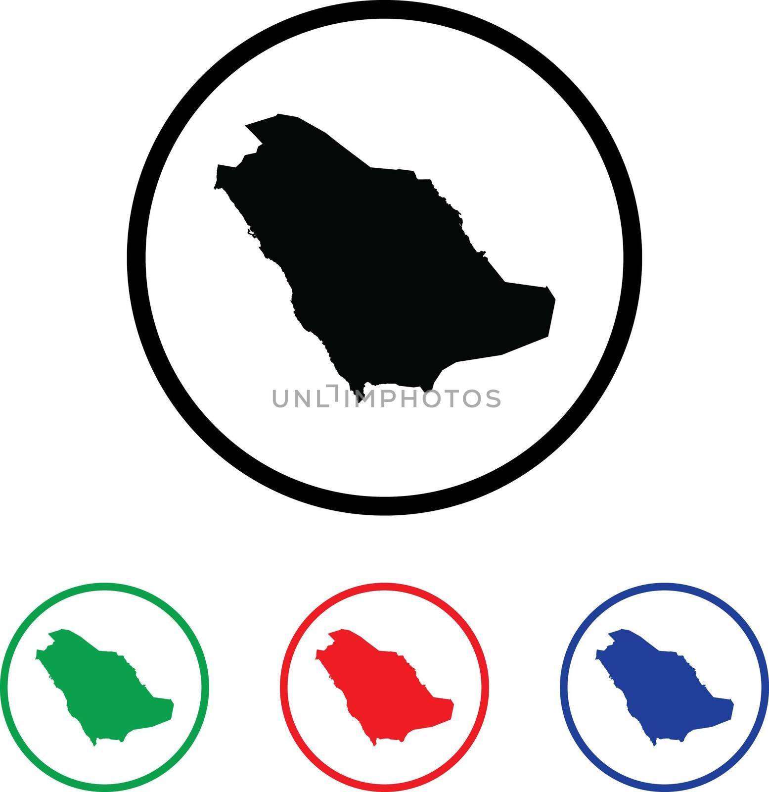 Saudi Arabia Icon Illustration with Four Color Variations