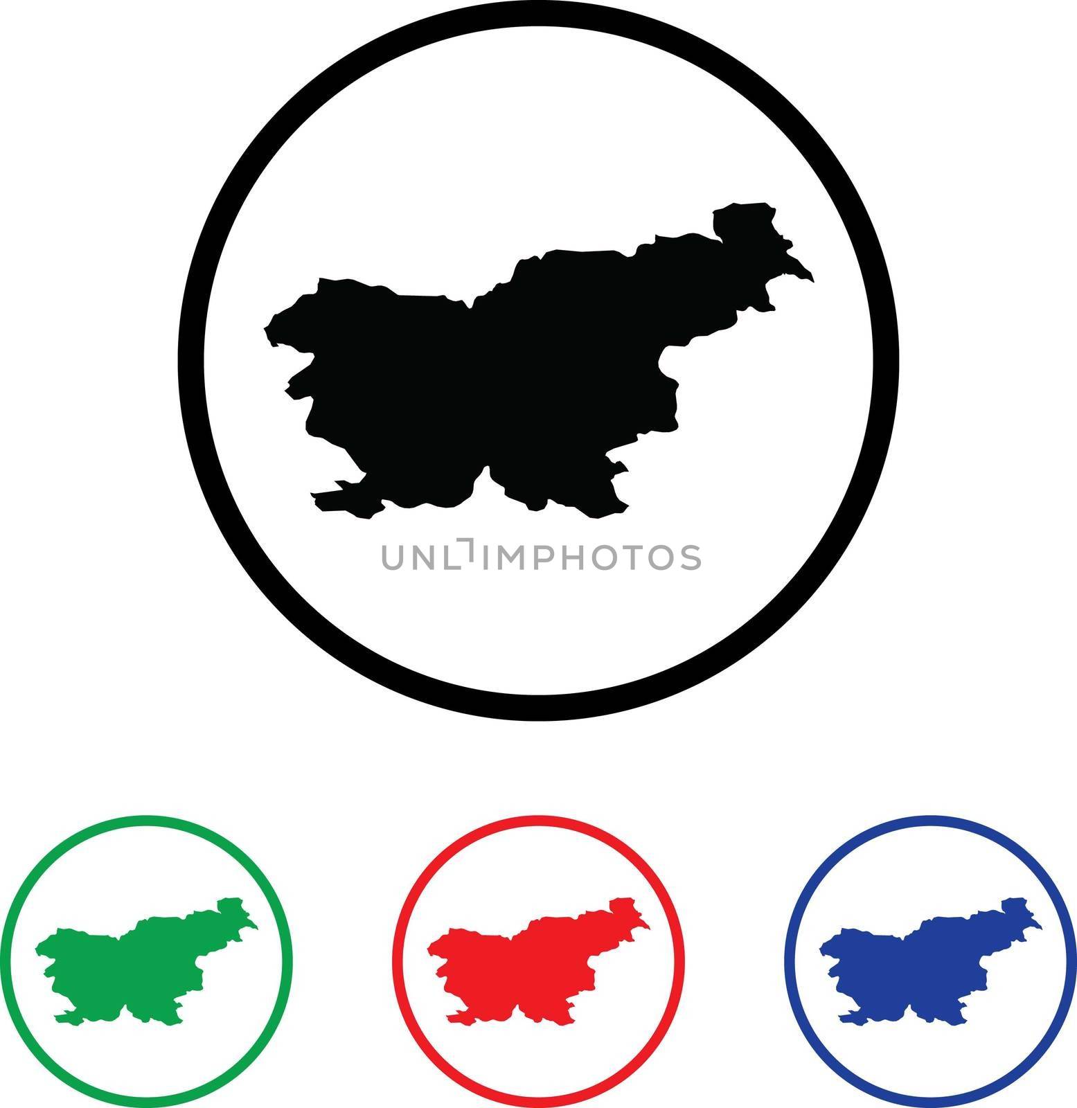 Slovenia Icon Illustration with Four Color Variations