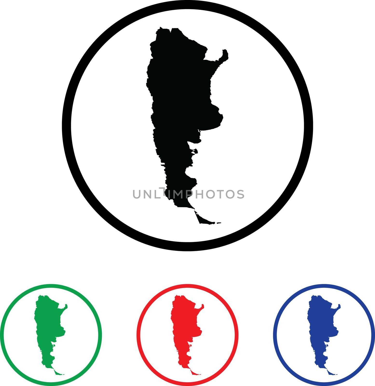 Argentina Icon Illustration with Four Color Variations