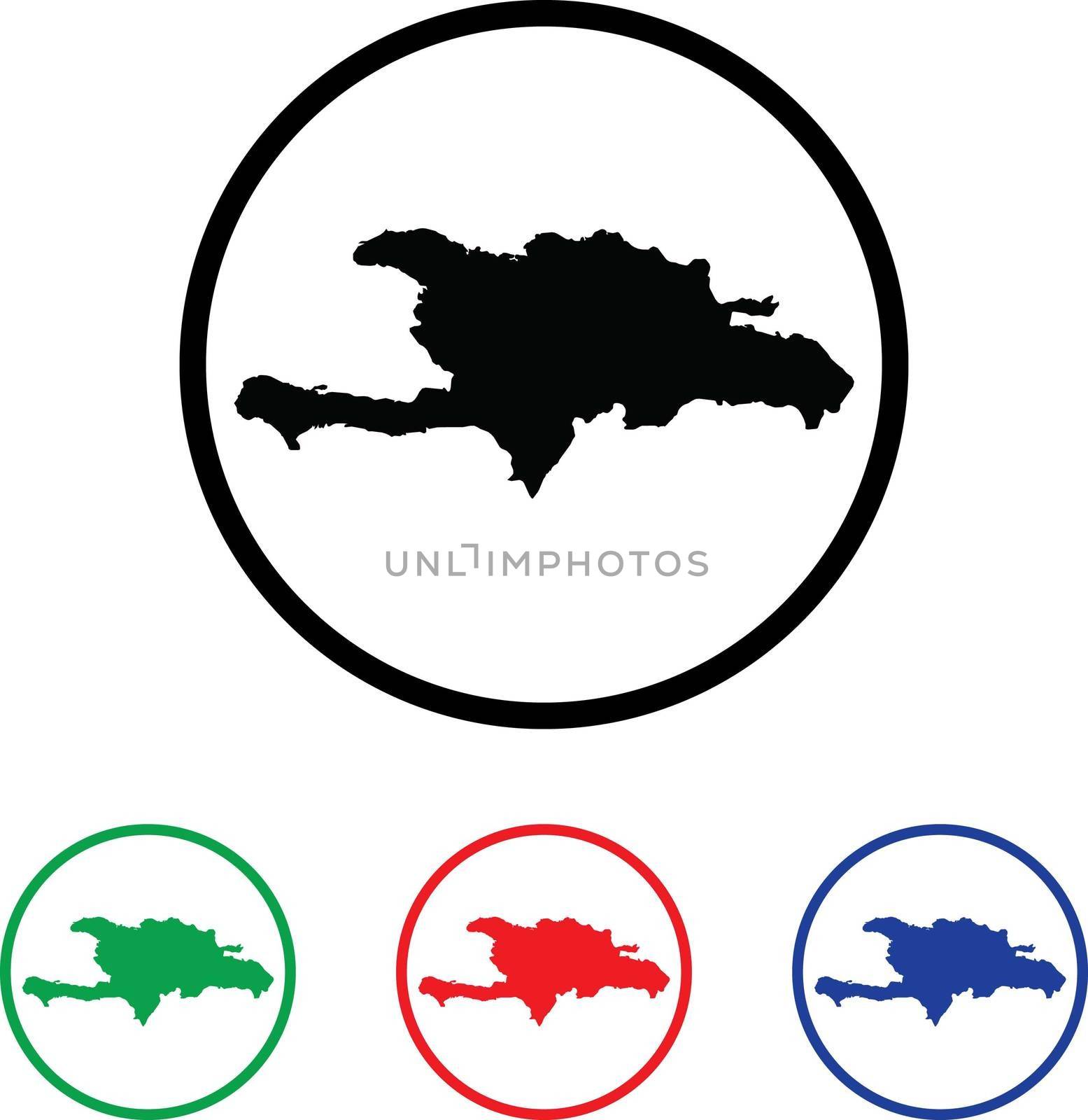 Dominican Republic Icon Illustration with Four Color Variations