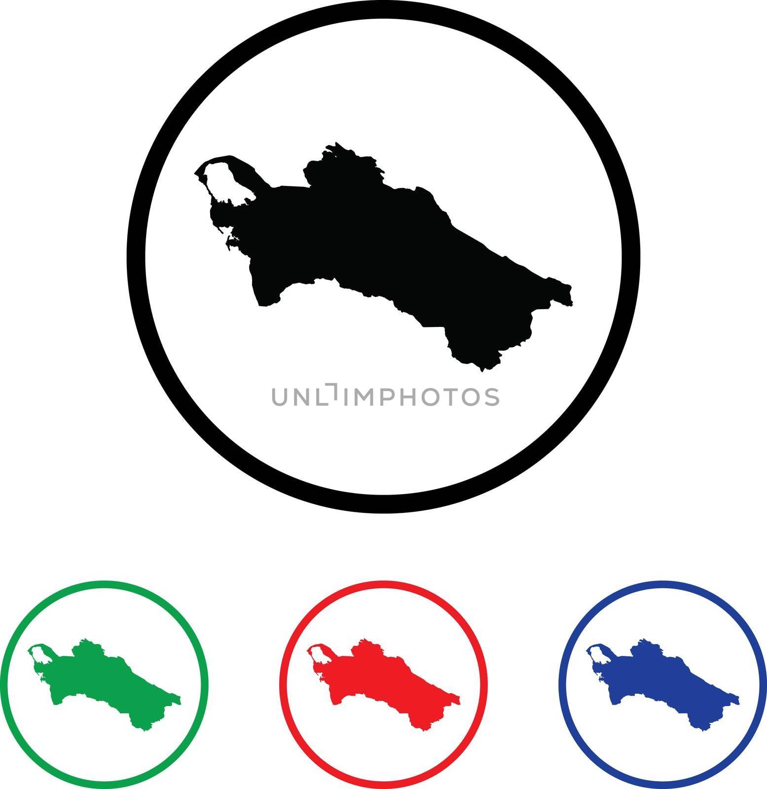Turkmenistan Icon Illustration with Four Color Variations