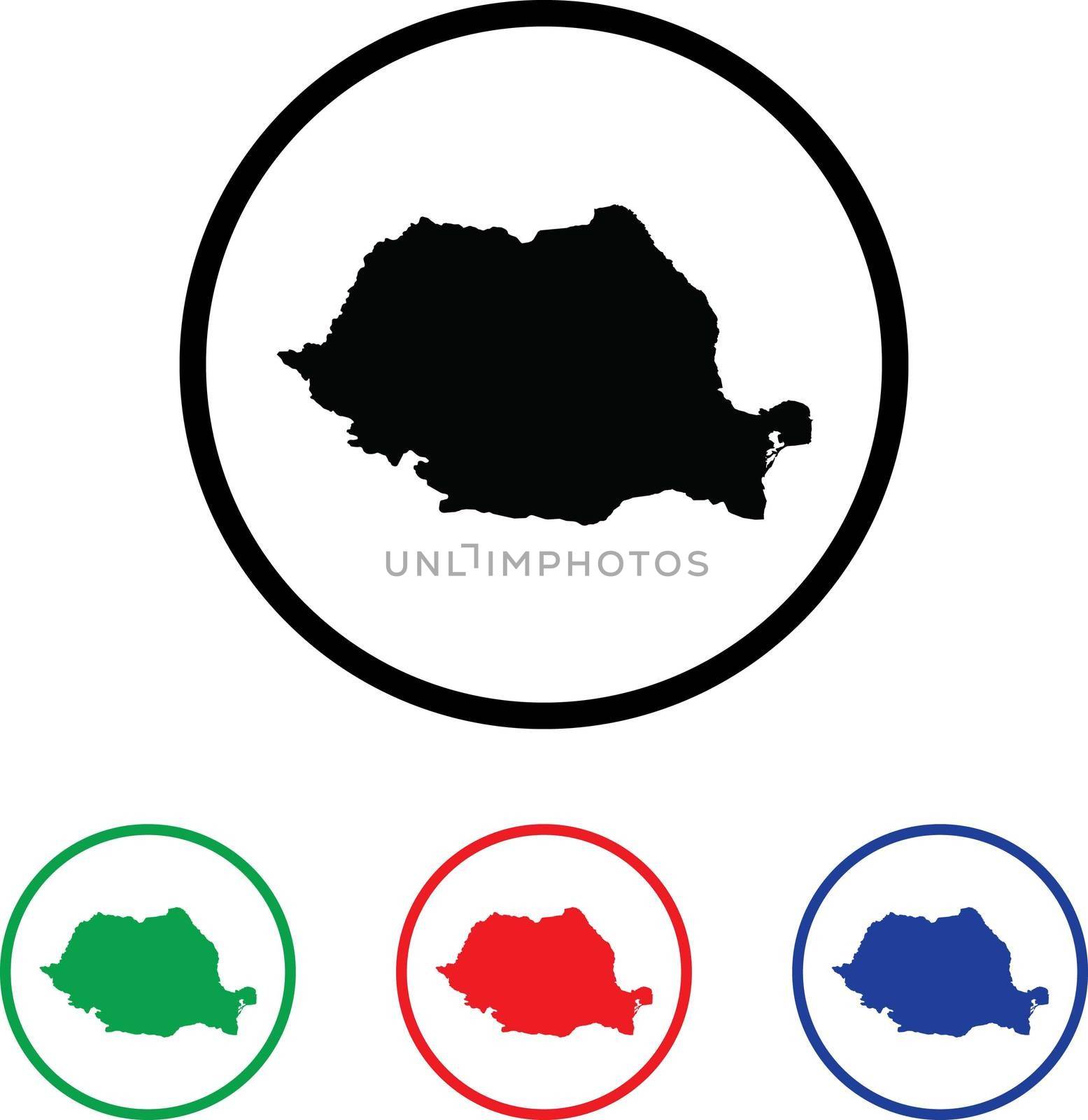 Romania Icon Illustration with Four Color Variations
