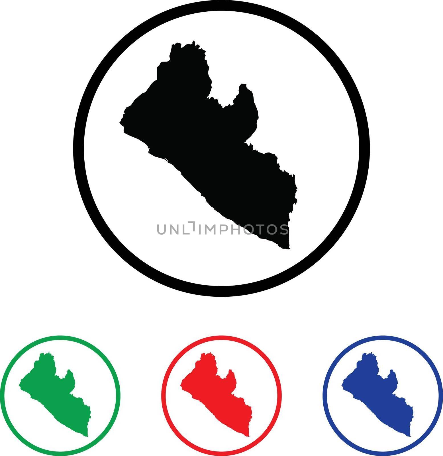 Liberia Icon Illustration with Four Color Variations