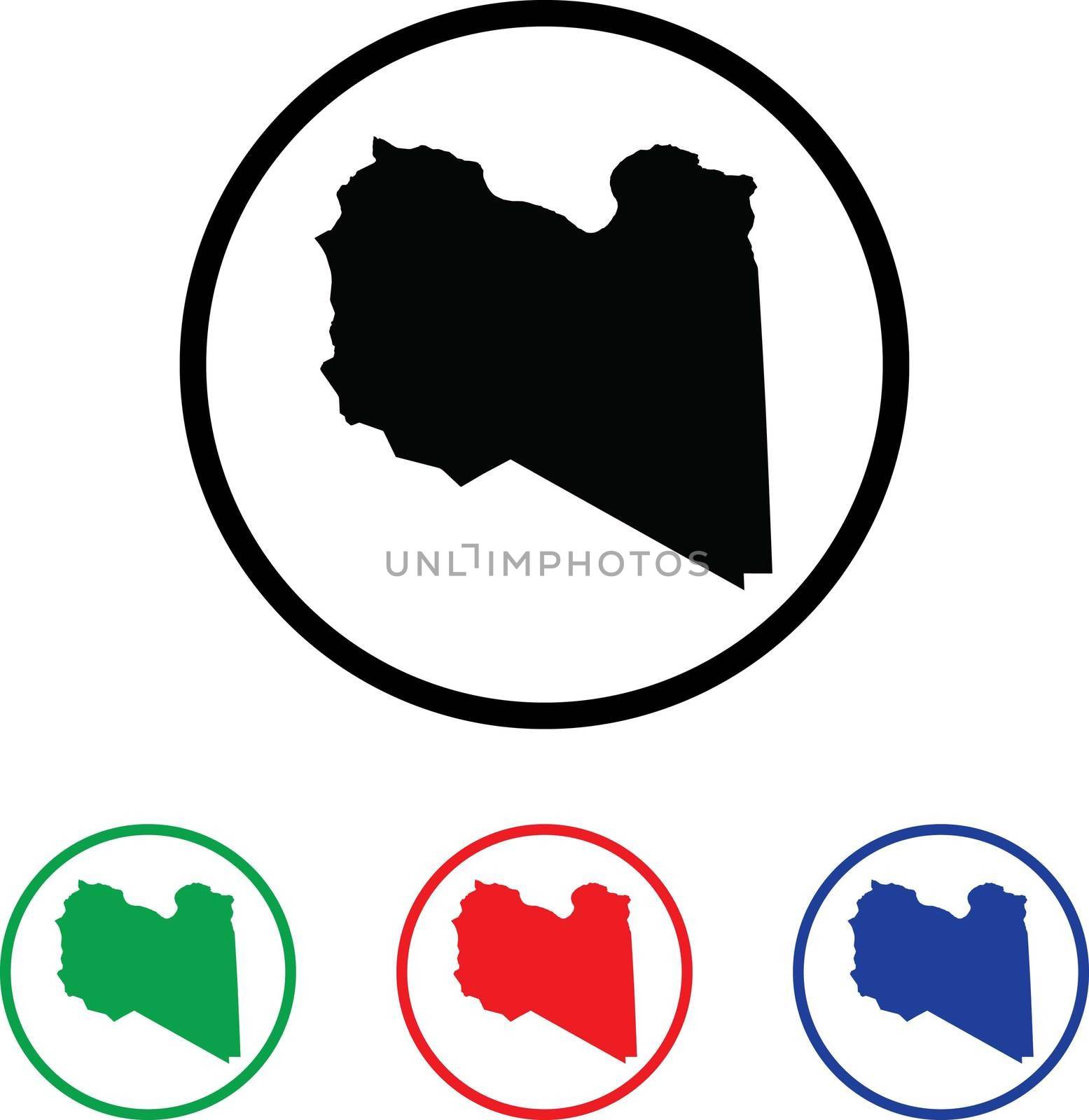 Libya Icon Illustration with Four Color Variations