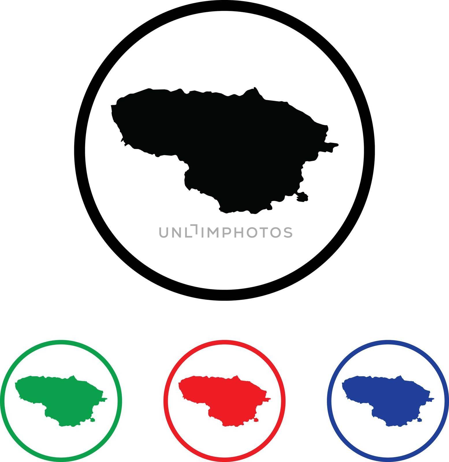 Lithuania Icon Illustration with Four Color Variations