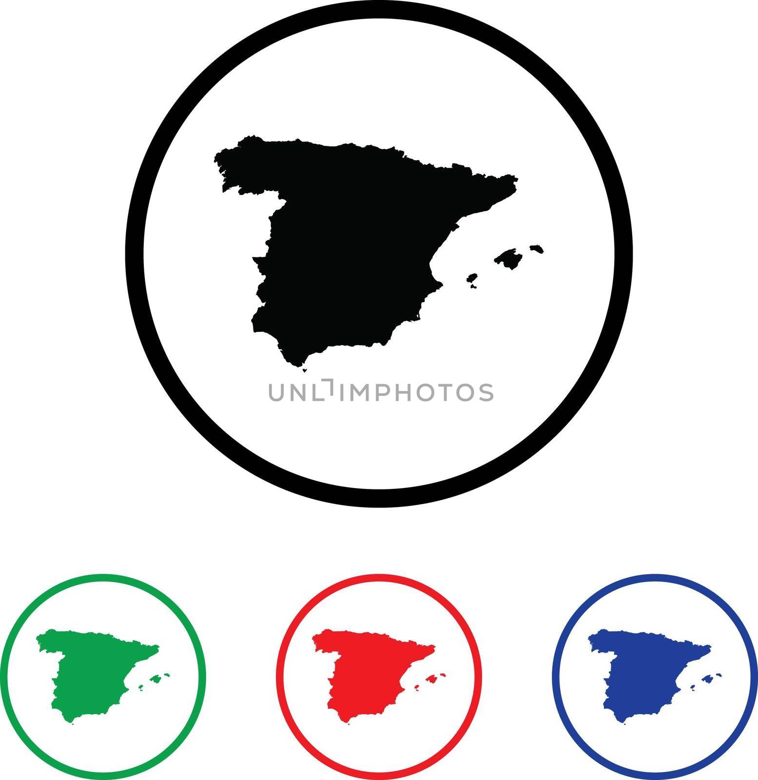 Spain Icon Illustration with Four Color Variations