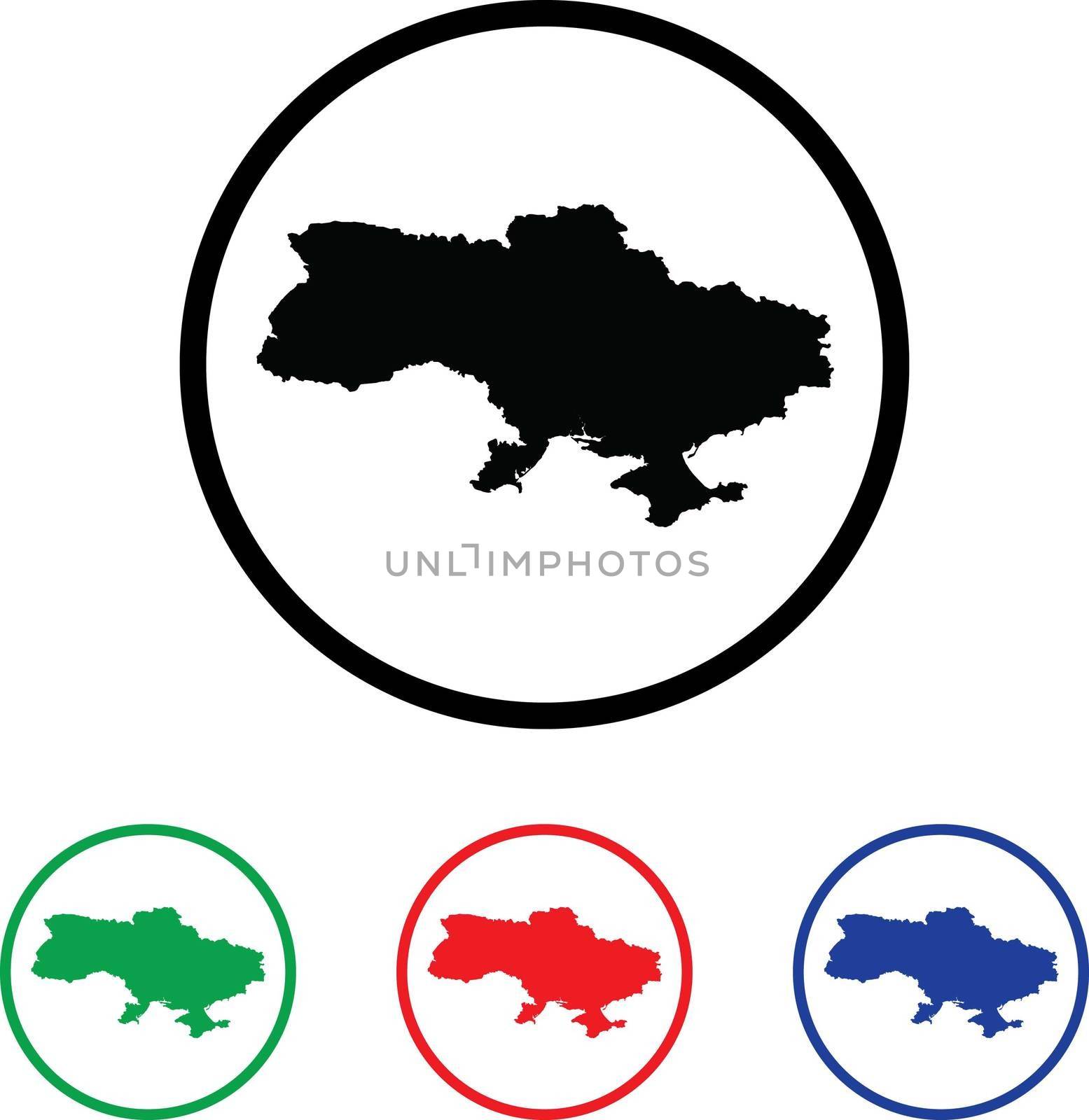 Ukraine Icon Illustration with Four Color Variations