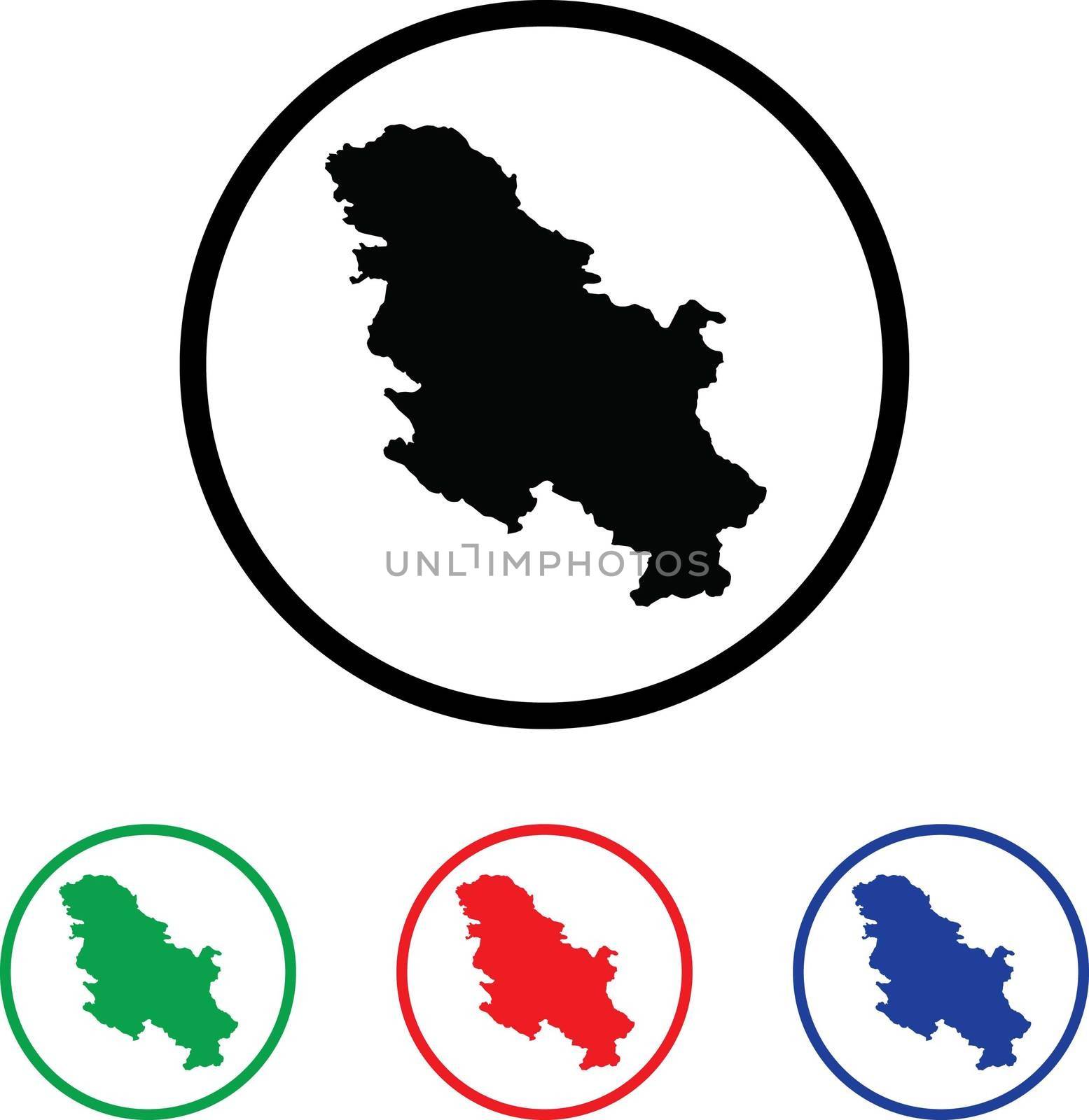 Serbia Icon Illustration with Four Color Variations
