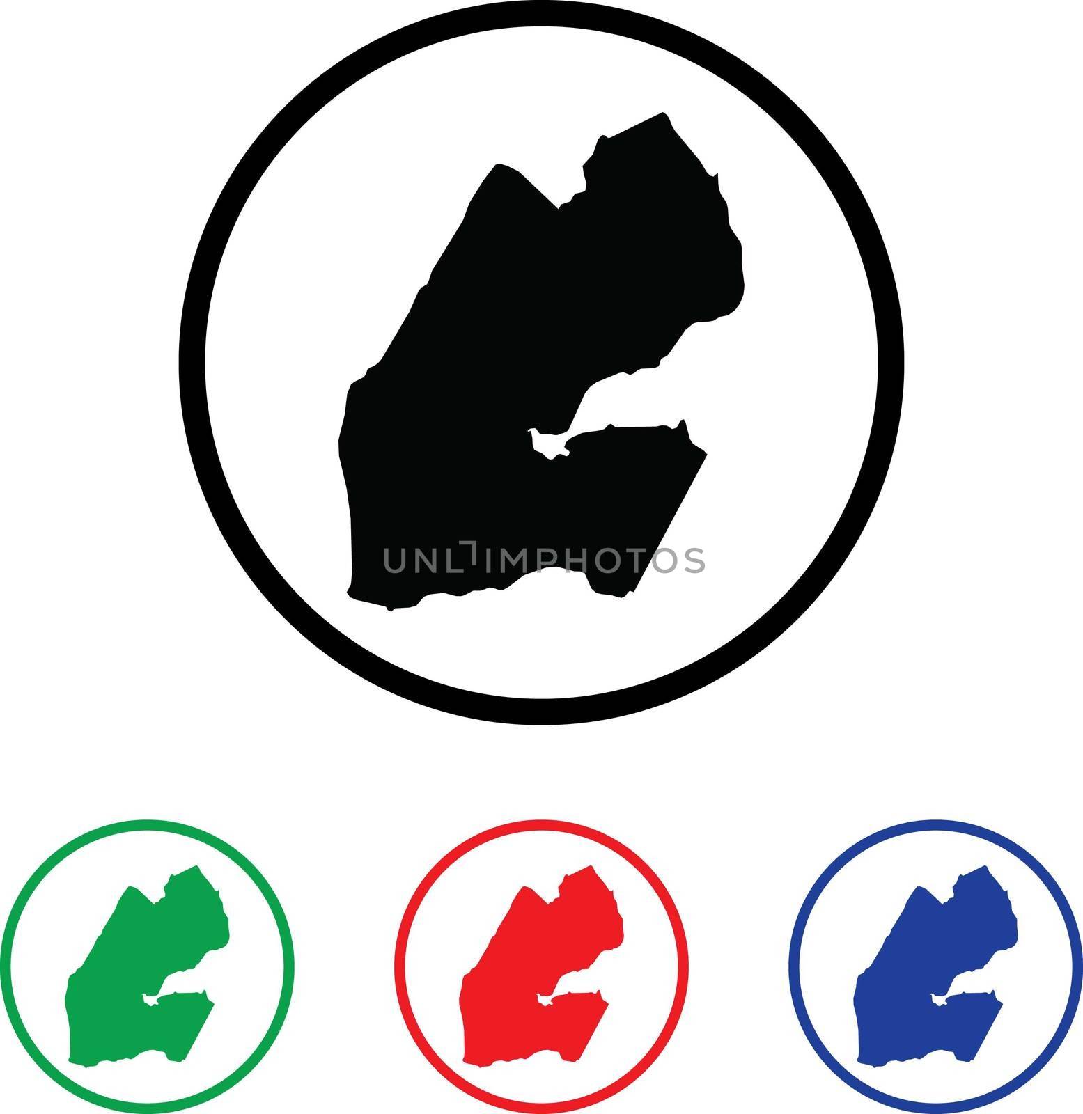 Djibouti Icon Illustration with Four Color Variations