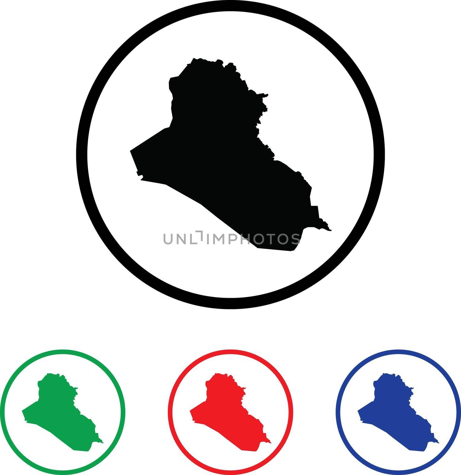 Iraq Icon Illustration with Four Color Variations