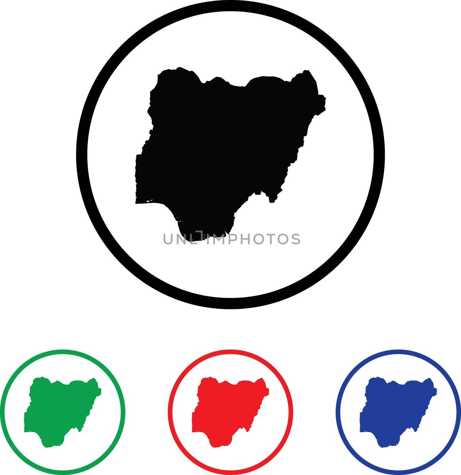 Nigeria Icon Illustration with Four Color Variations