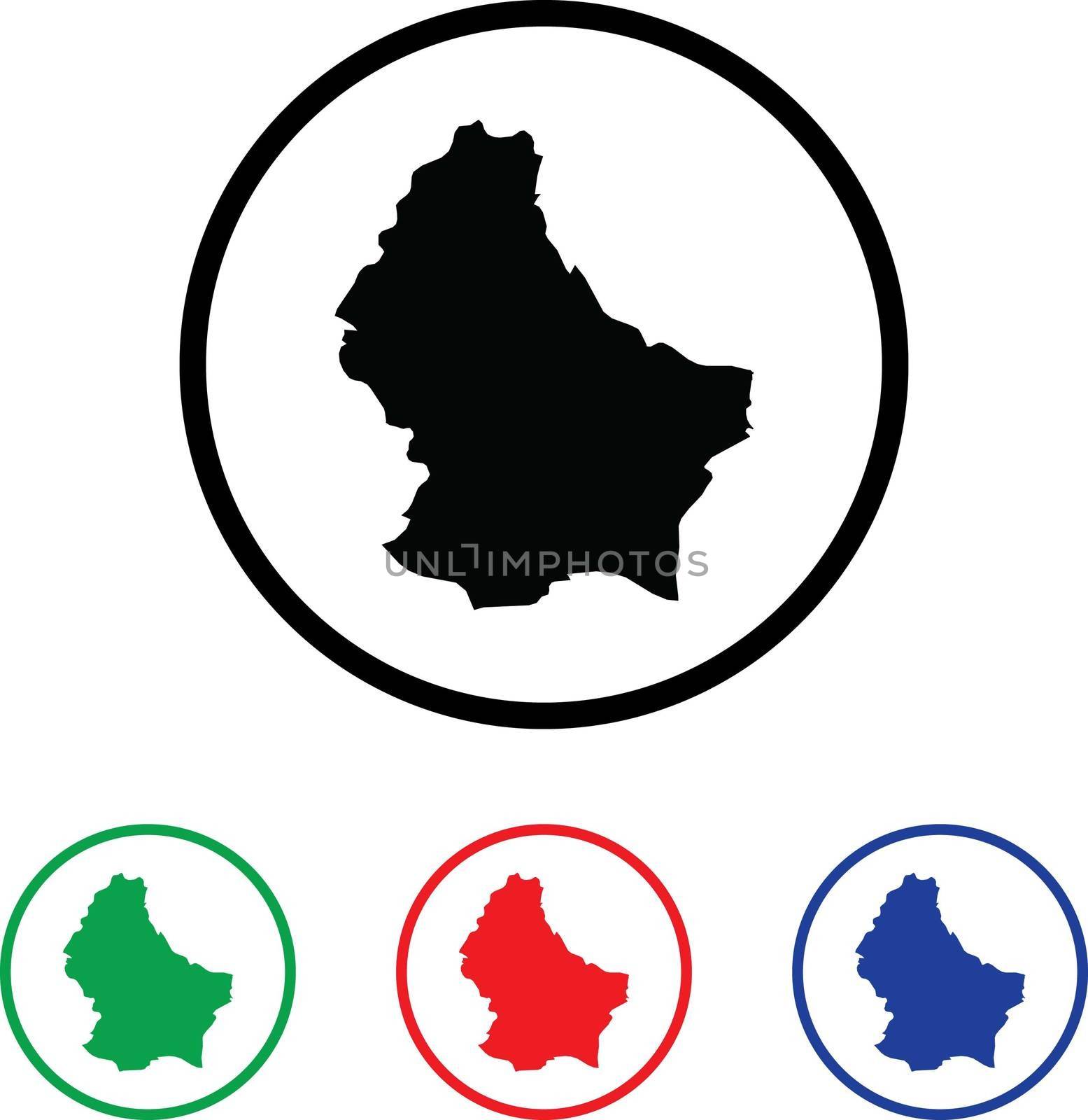 Luxembourg Icon Illustration with Four Color Variations