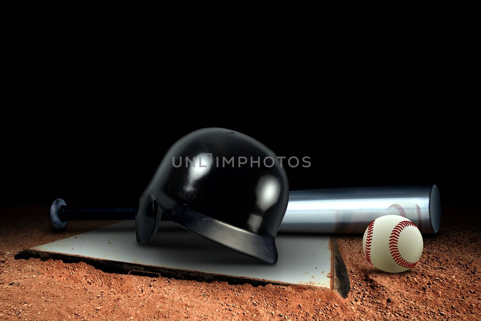 Baseball Equipment and Base on the Field