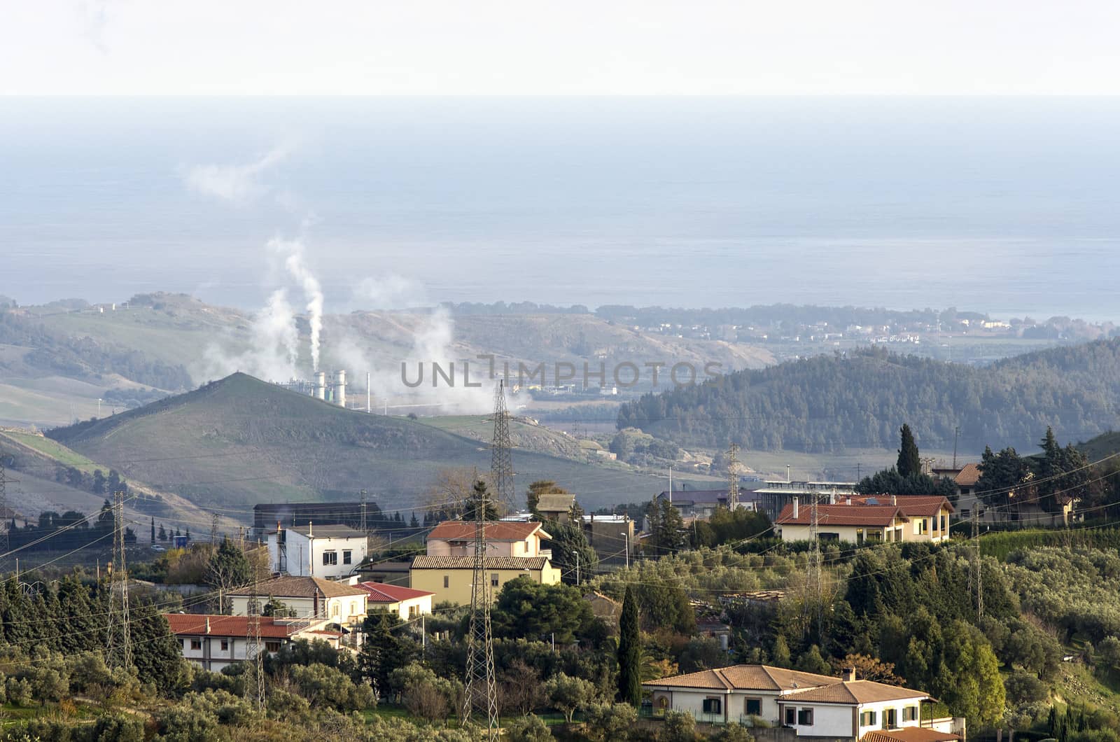 Thermal power plant in the landscape by propaga