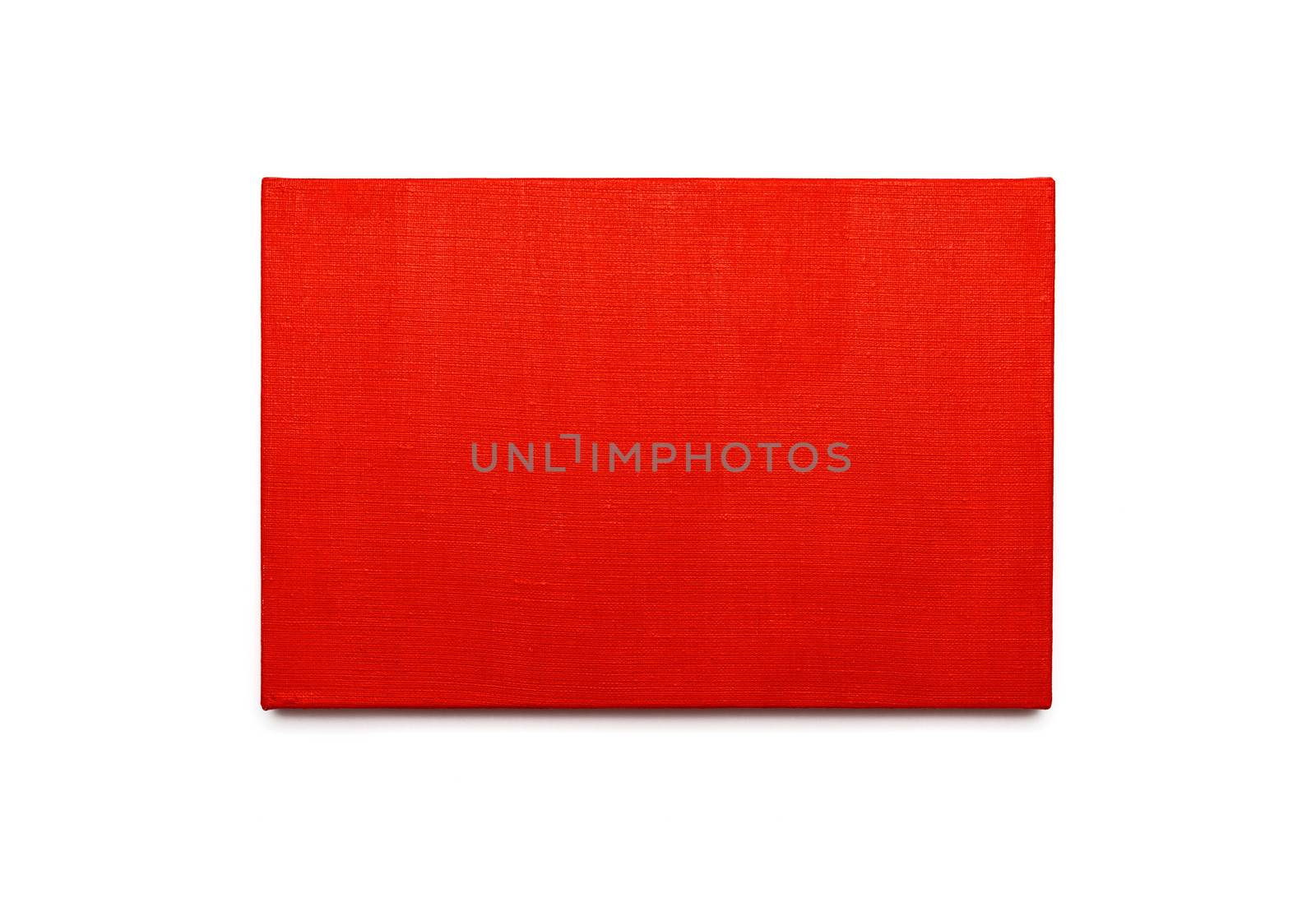 red canvas on a stretcher. isolated on white