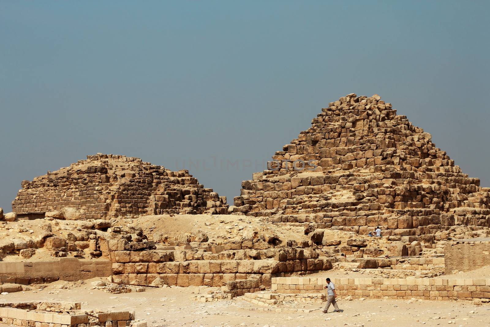 Pyramids In The Desert Of Egypt Giza